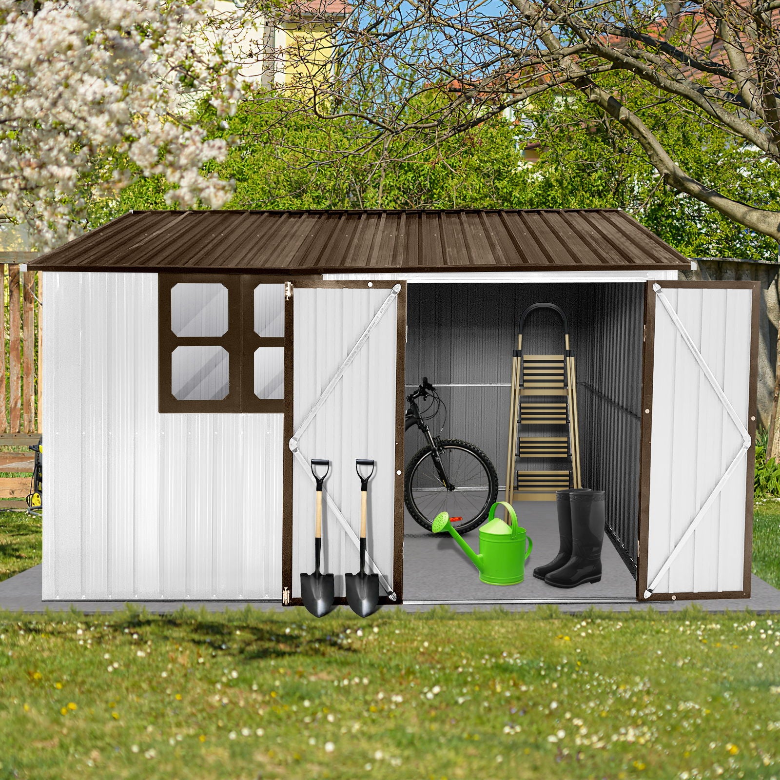10' x 8' Garden Sheds Outdoor Storage Sheds With Window - Best Buy Furniture