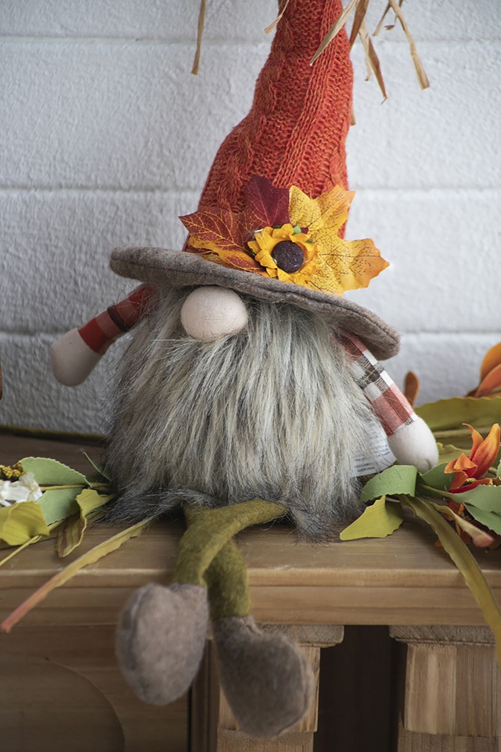 Sitting Gnome With Maple Leaf On Hat, For Holiday Harvest Festival Fall Festival & Thanksgiving Table Decorations (Set of 2) - Orange Multi - Best Buy Furniture