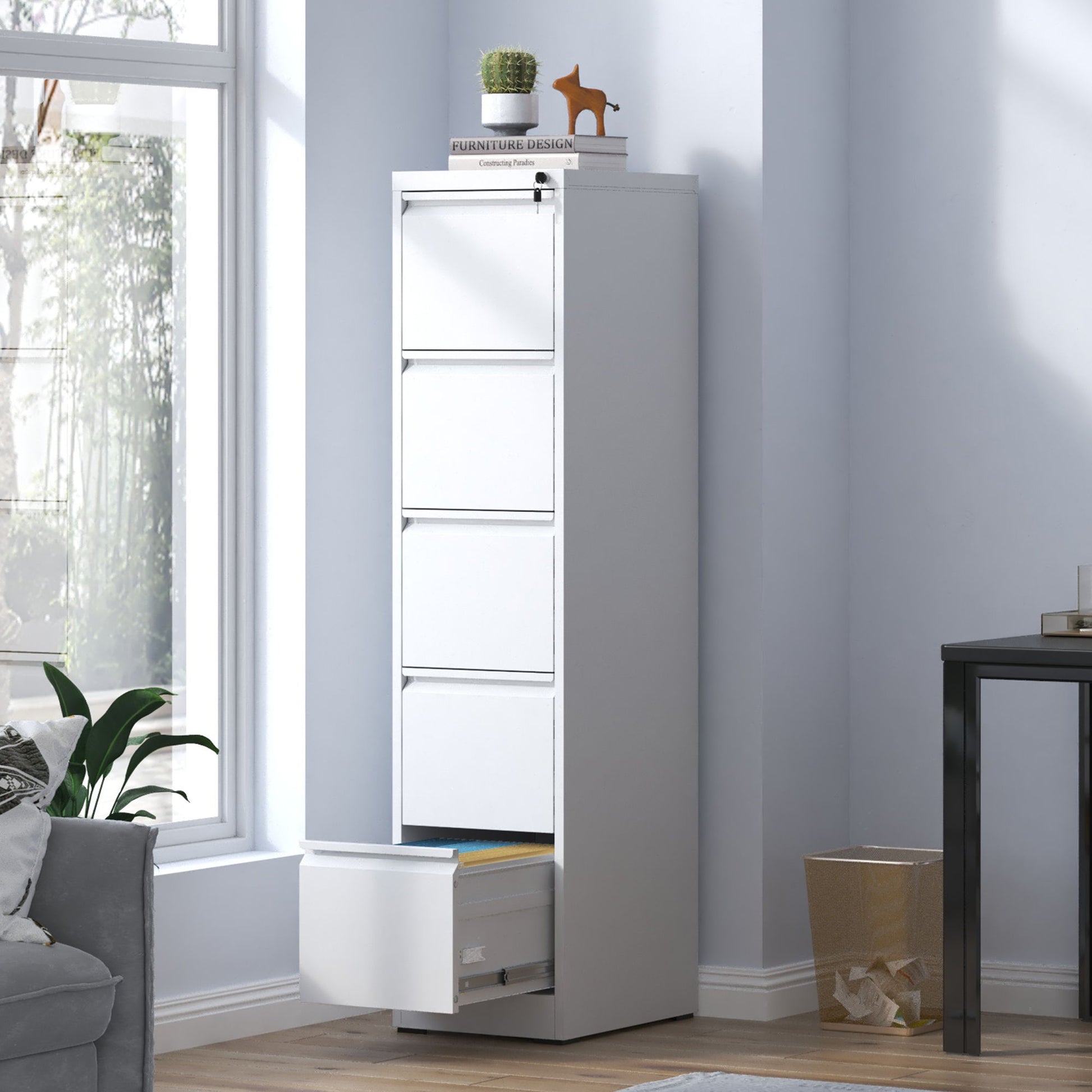 Steel Drawer Vertical File Cabinet With Lock For A4 Legal / Letter Size - Best Buy Furniture