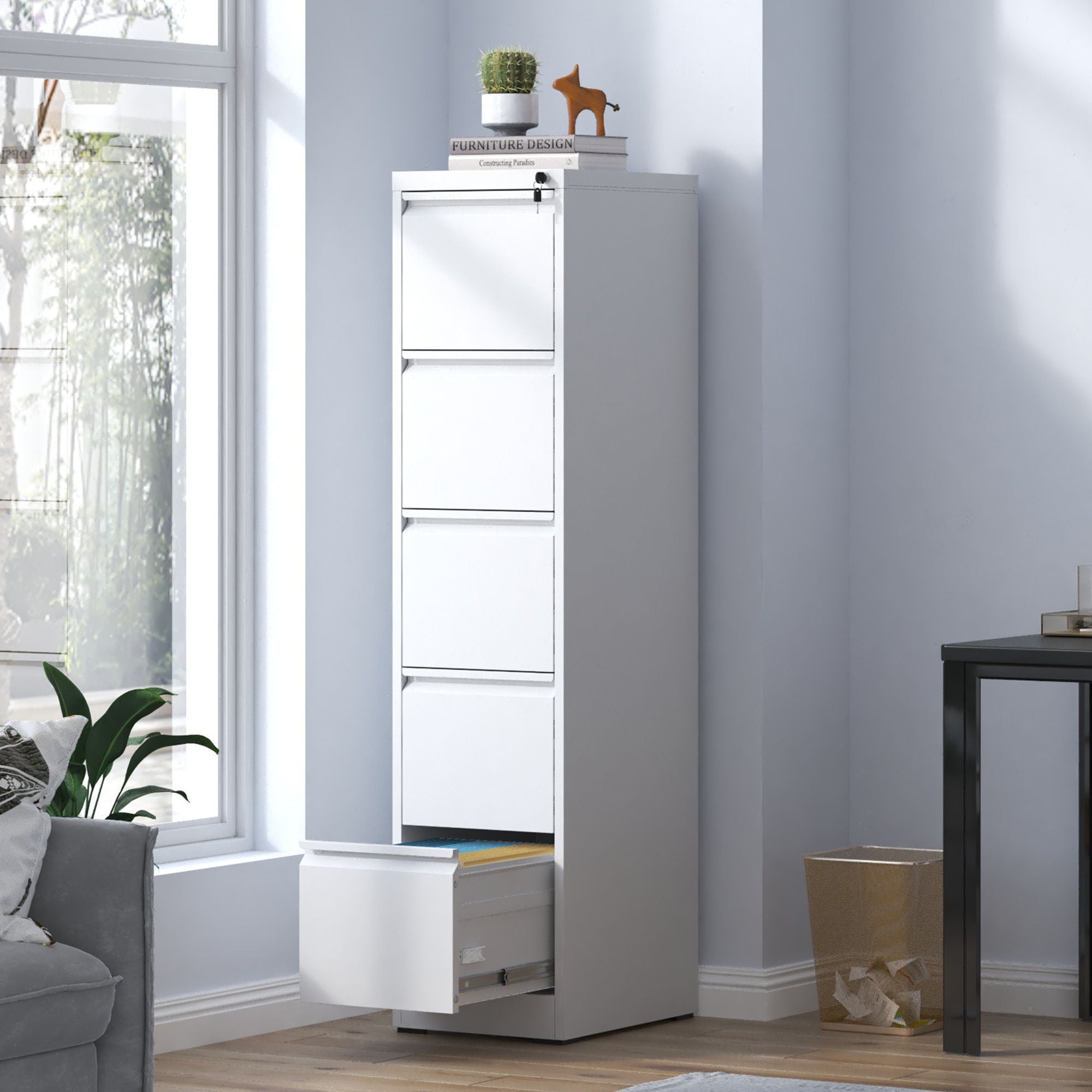 Steel Drawer Vertical File Cabinet With Lock For A4 Legal / Letter Size - Best Buy Furniture