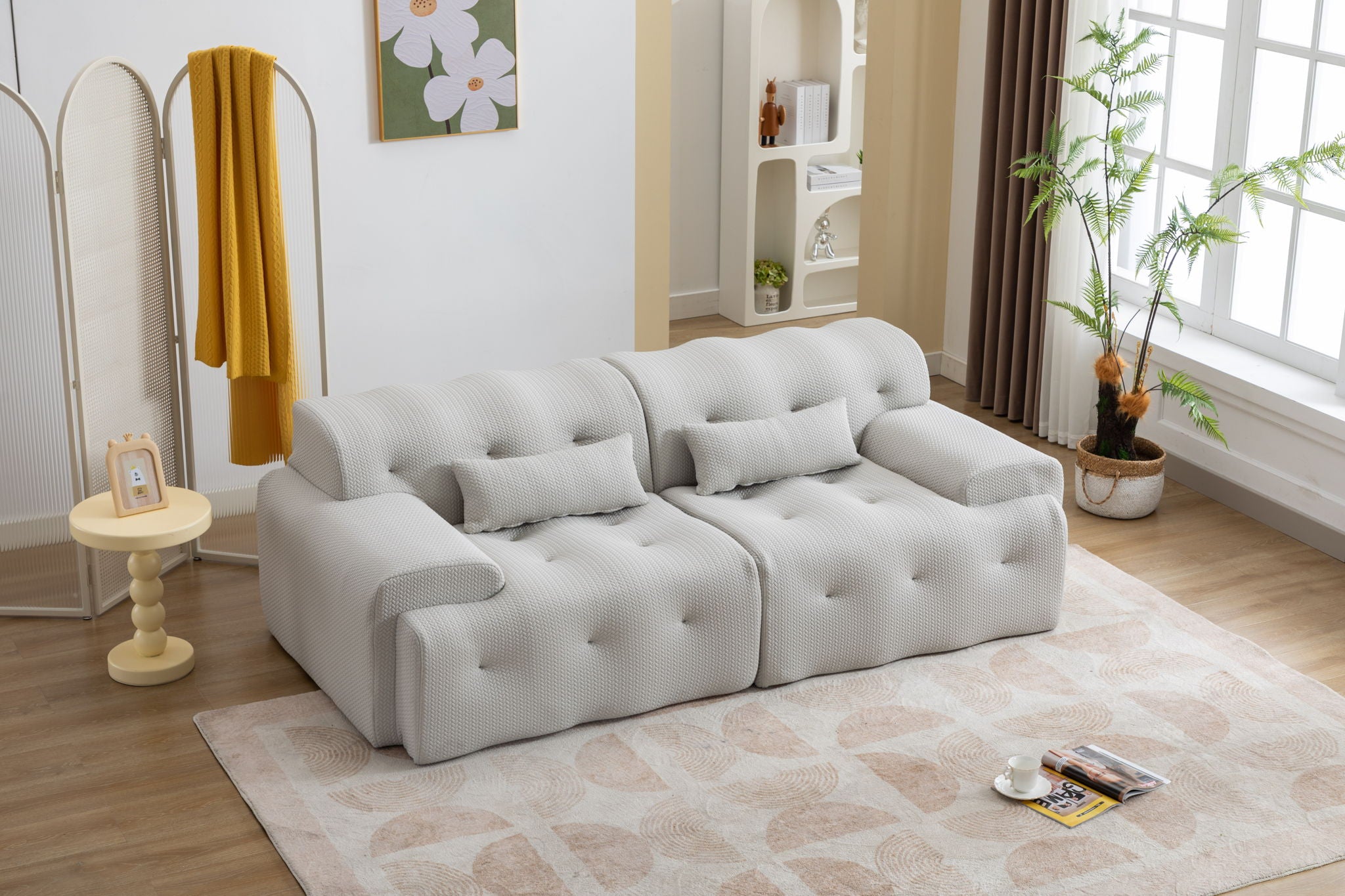 Large Size 2 Seater Sofa, Pure Foam Comfy Sofa Couch, Modern Lounge Sofa For Living Room, Apartment - Best Buy Furniture
