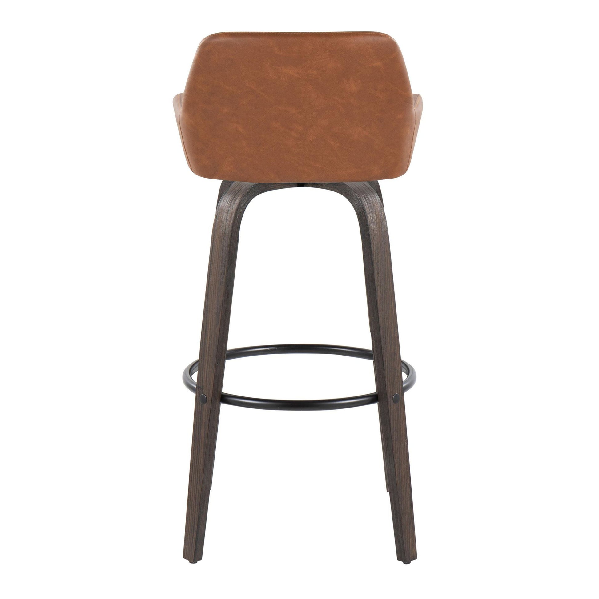 Daniella - Contemporary Fixed Height, Barstool With Swivel With Round Footrest (Set of 2) - Best Buy Furniture