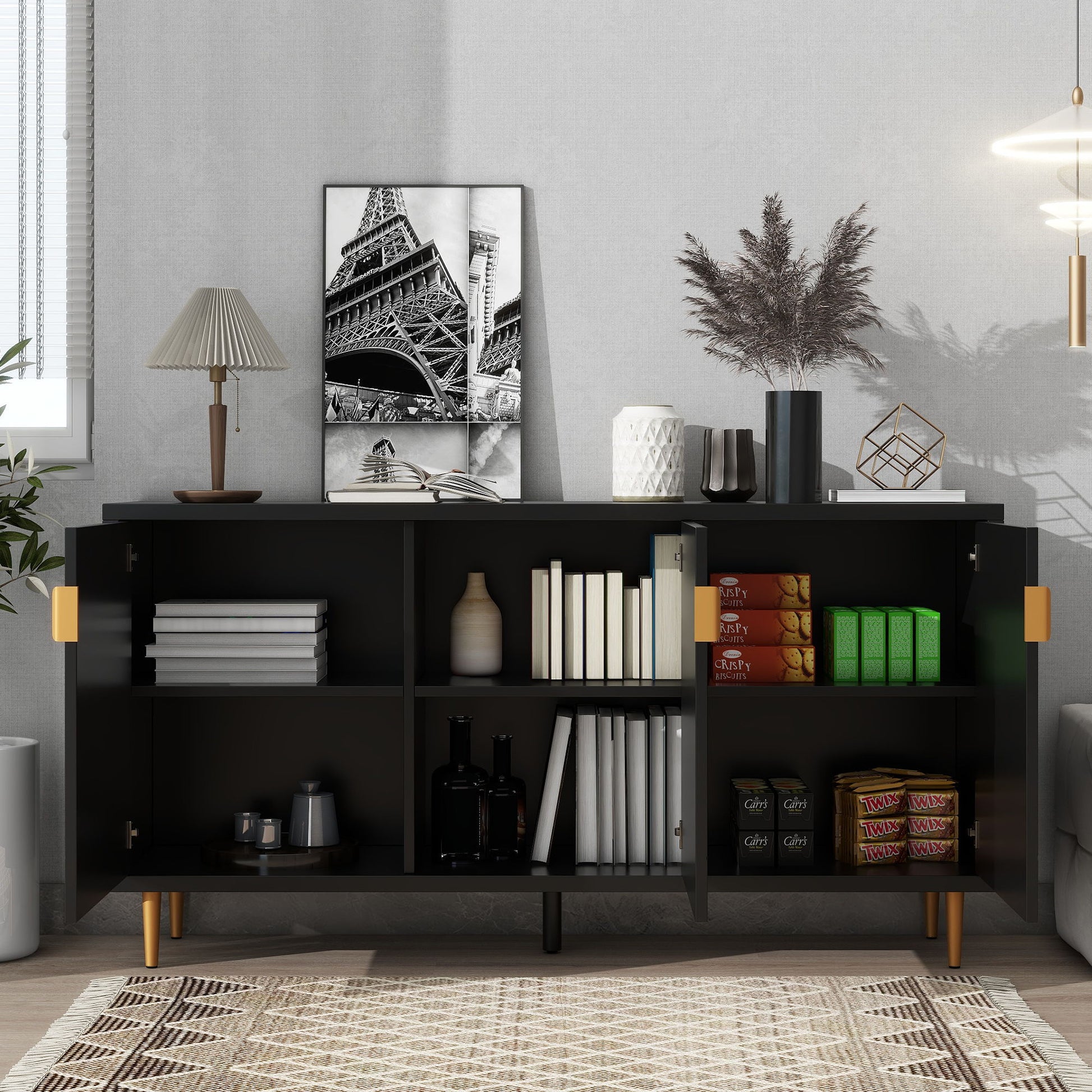Modern TV Stand With 3 Doors And Adjustable Shelves - Best Buy Furniture