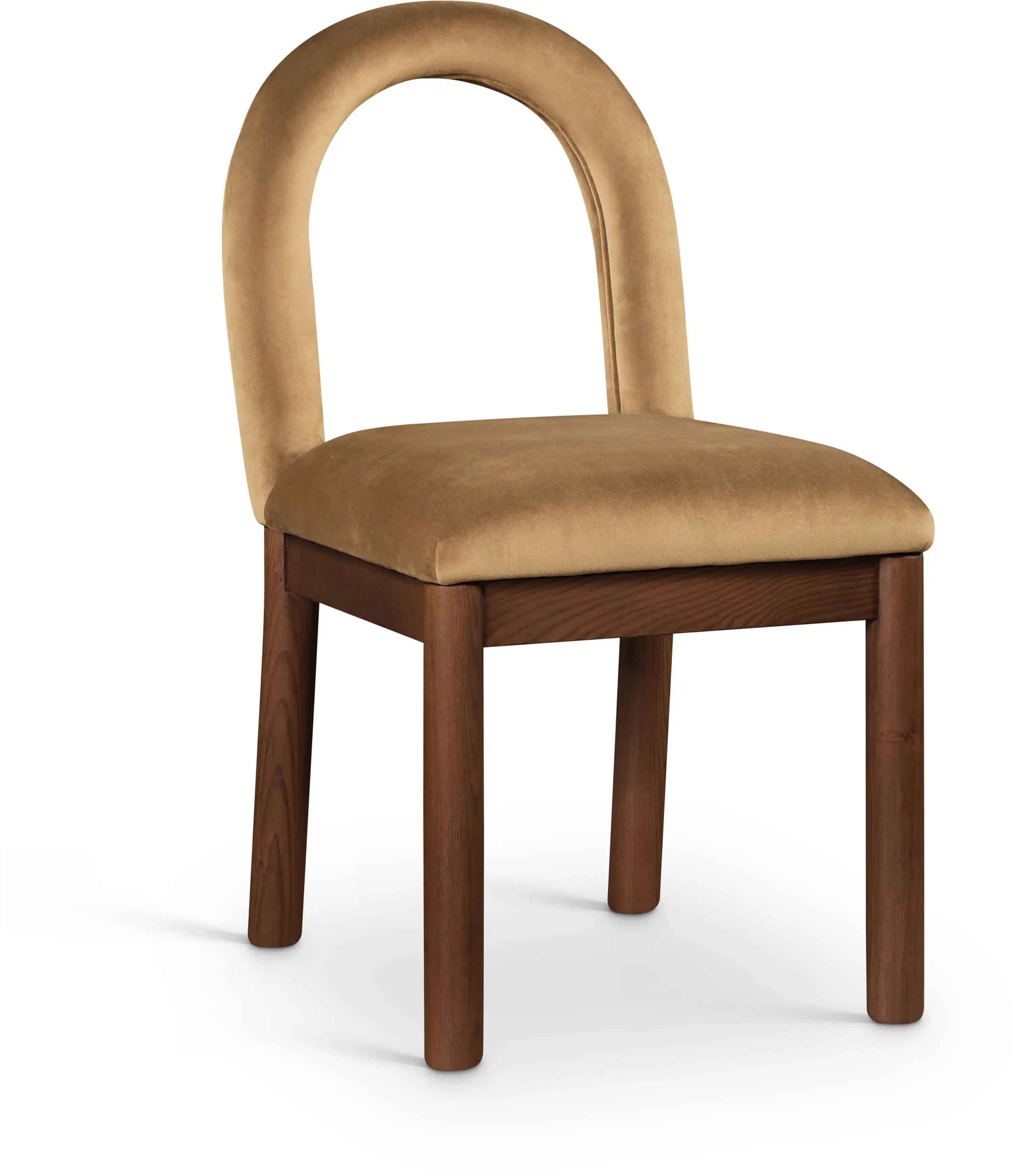 Conrad - Velvet Dining Chair With Brown Legs - Best Buy Furniture