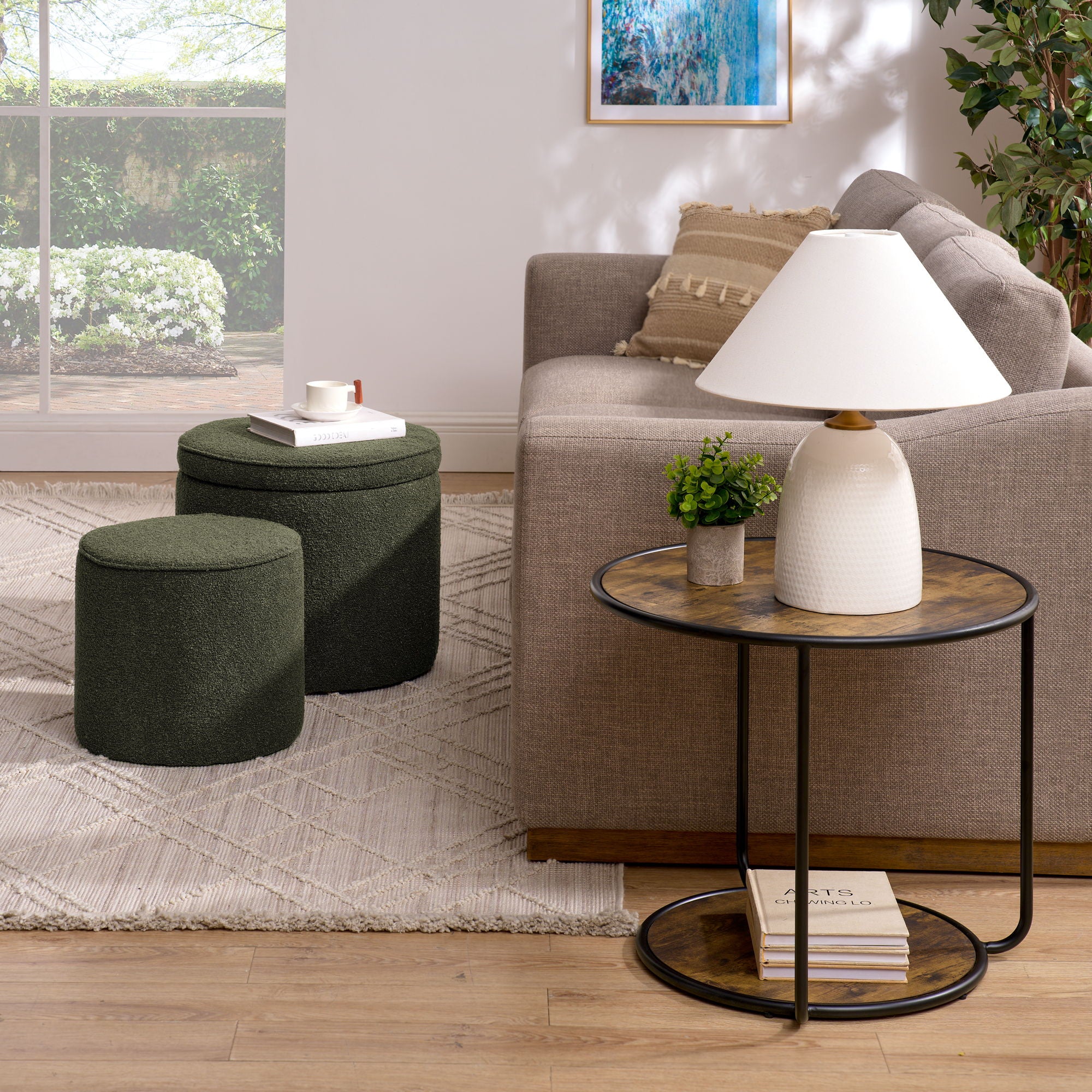 Multi Functional Ottoman And Table Set With Drum Stool - Best Buy Furniture