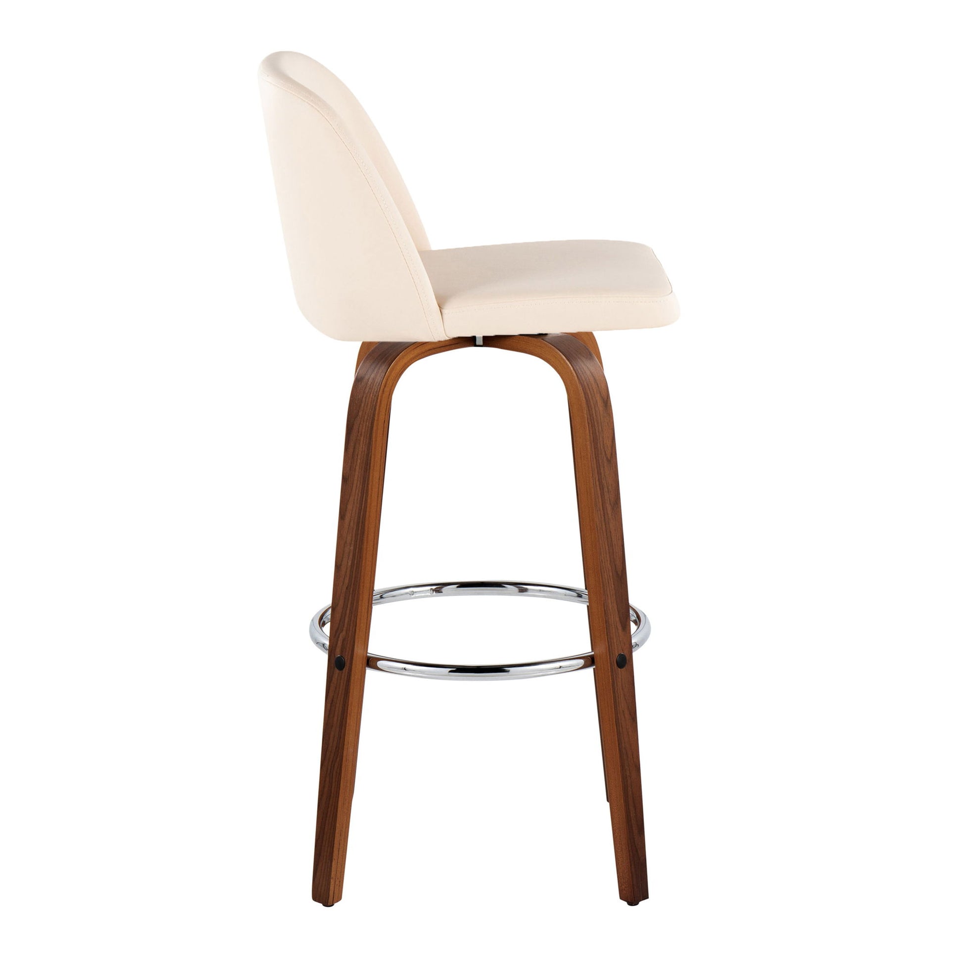 Toriano - Mid Century Modern Fixed Height, Barstool With Swivel With Round Footrest (Set of 2) - Best Buy Furniture