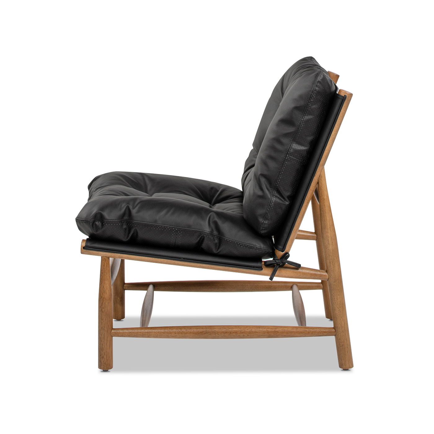 Oxford Leather Mid-Century Modern Accent Chair - Noir Black - Best Buy Furniture