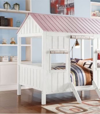 Spring - Full Bed - White / Pink - Best Buy Furniture