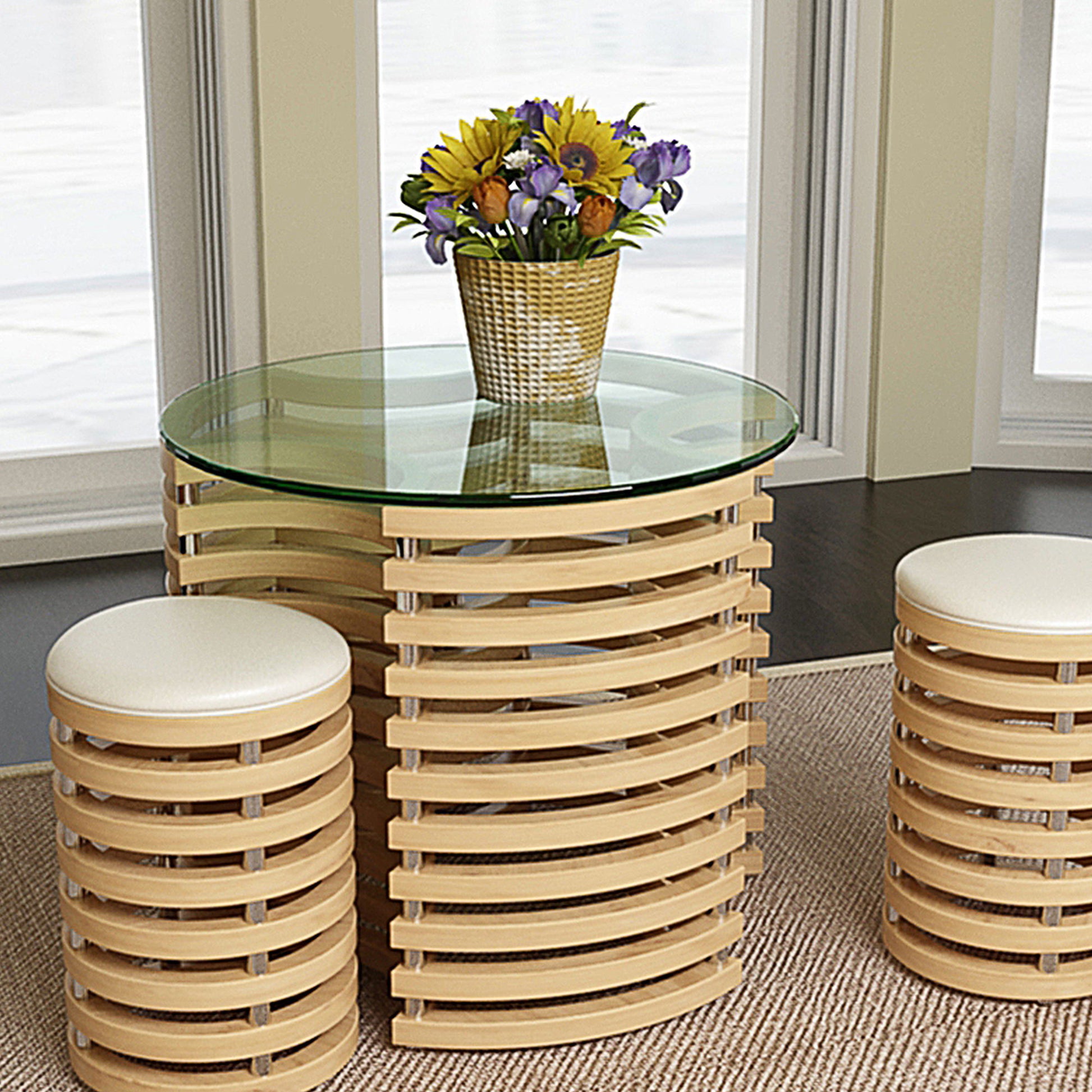 20" Round Tempered Glass Table Top Clear Glass 1 / 4" Thick Round Polished Edge - Transparent - Best Buy Furniture