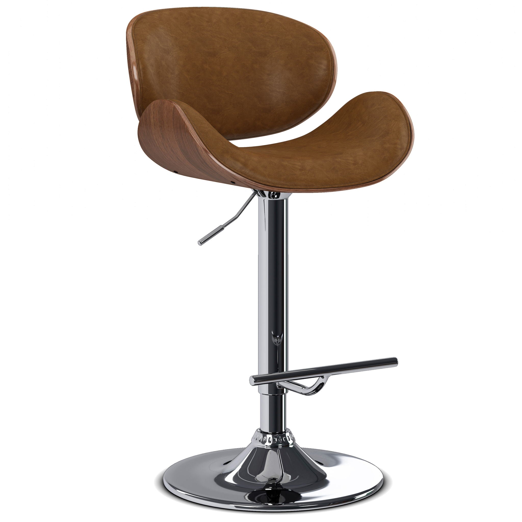 Marana - Multifunctional Handcrafted Bentwood Adjustable Swivel Bar Stool - Best Buy Furniture