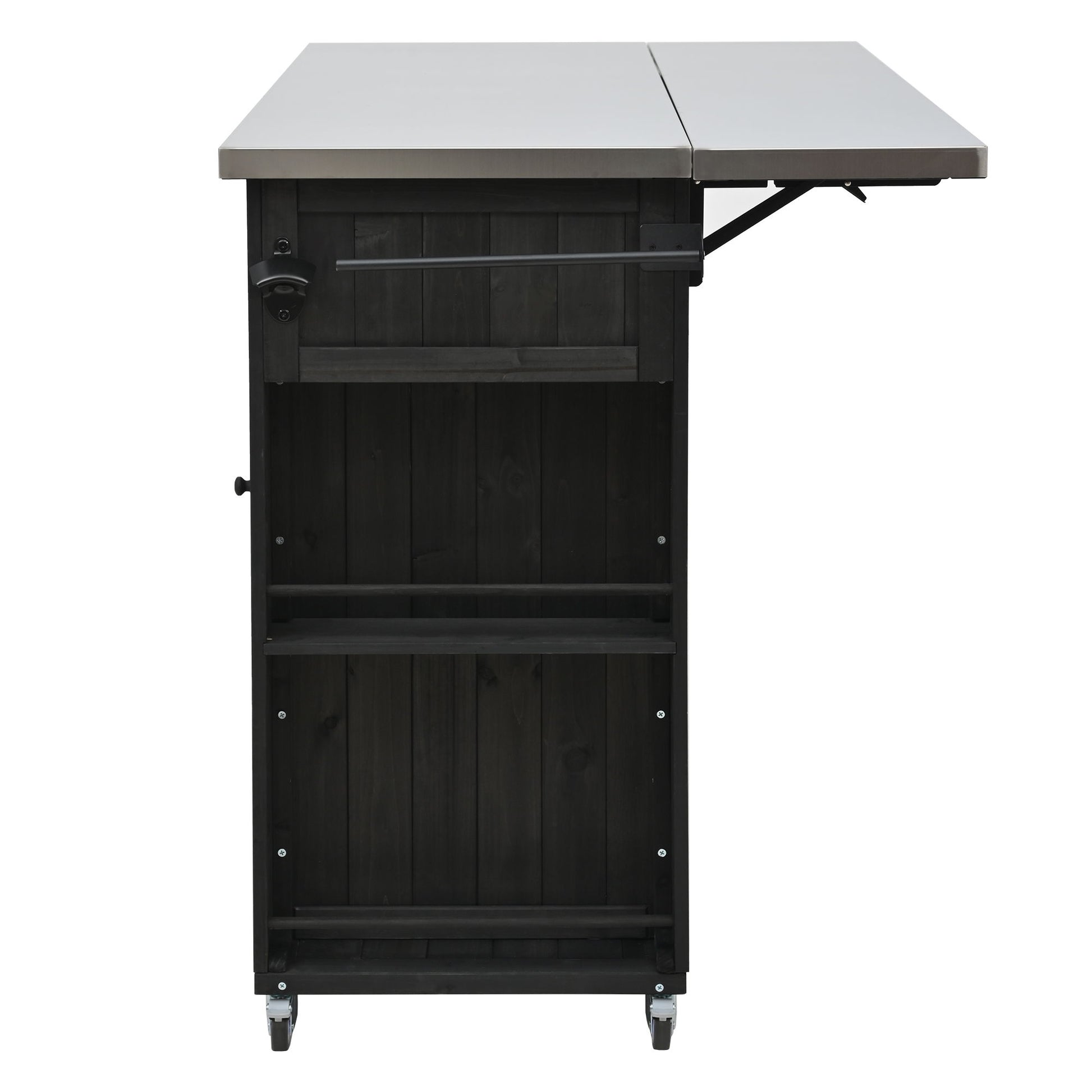 Outdoor Kitchen Island With Stainless Steel Top, Ample Storage Space, Towel And Spice Racks And A Bottle Opener - Best Buy Furniture