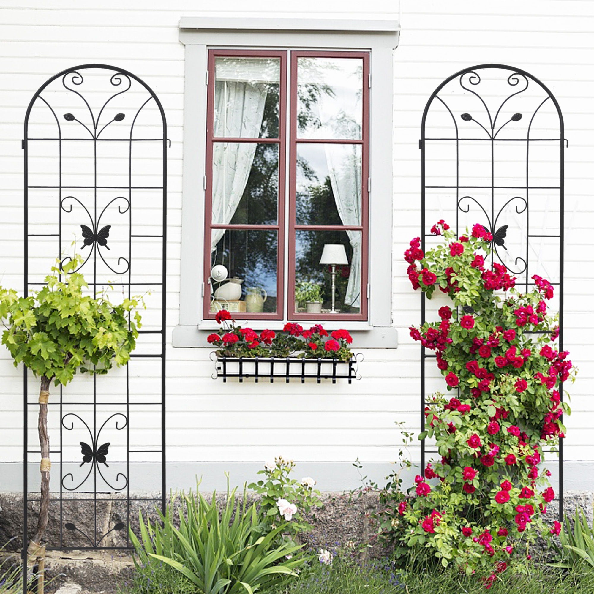 Garden Metal Trellis Rustproof Trellis For Climbing Plants Outdoor Flower Support - Best Buy Furniture