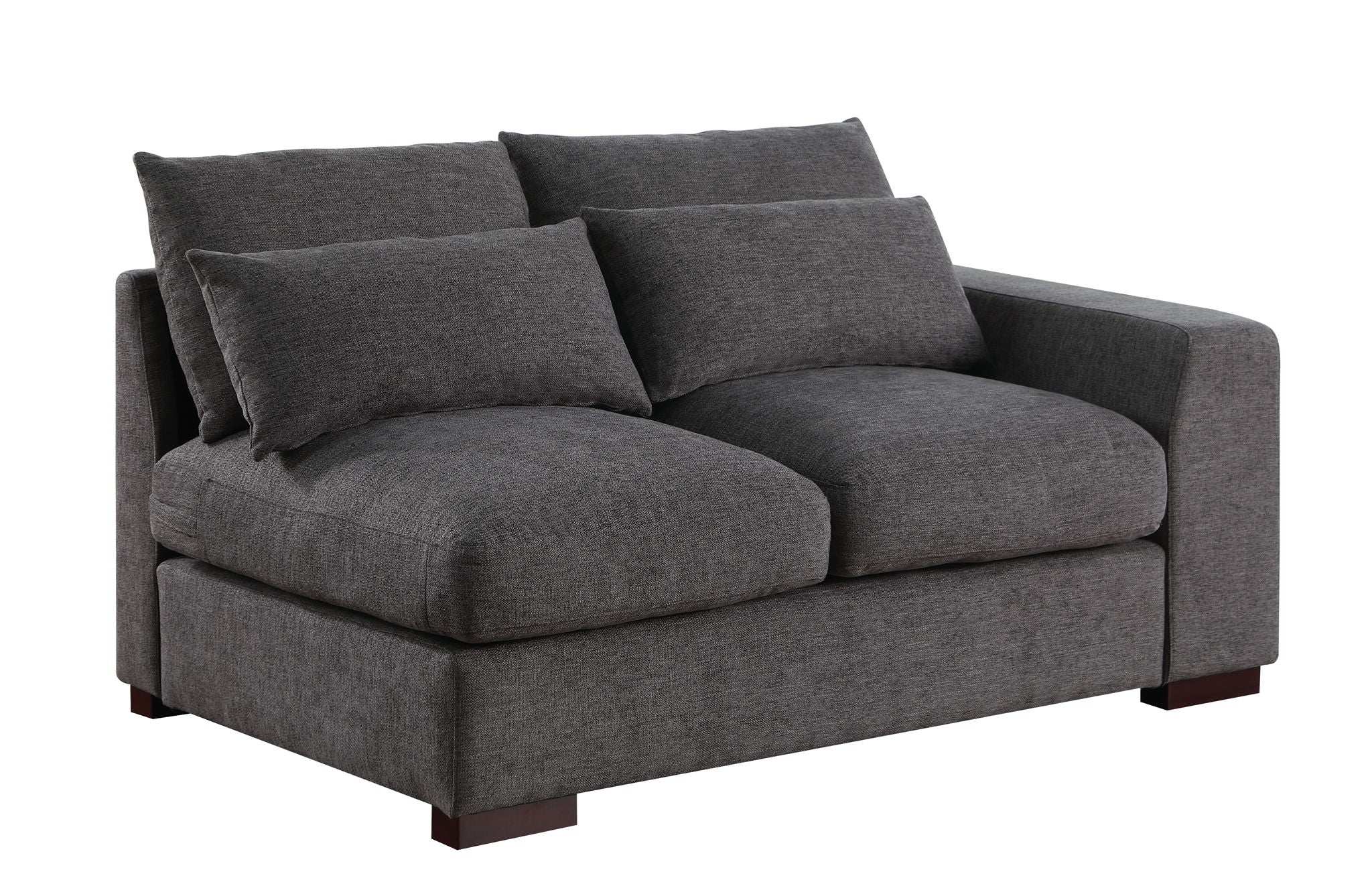 Tatman - Linen Blend Sectional With 2 Ottomans - Dark Gray - Best Buy Furniture