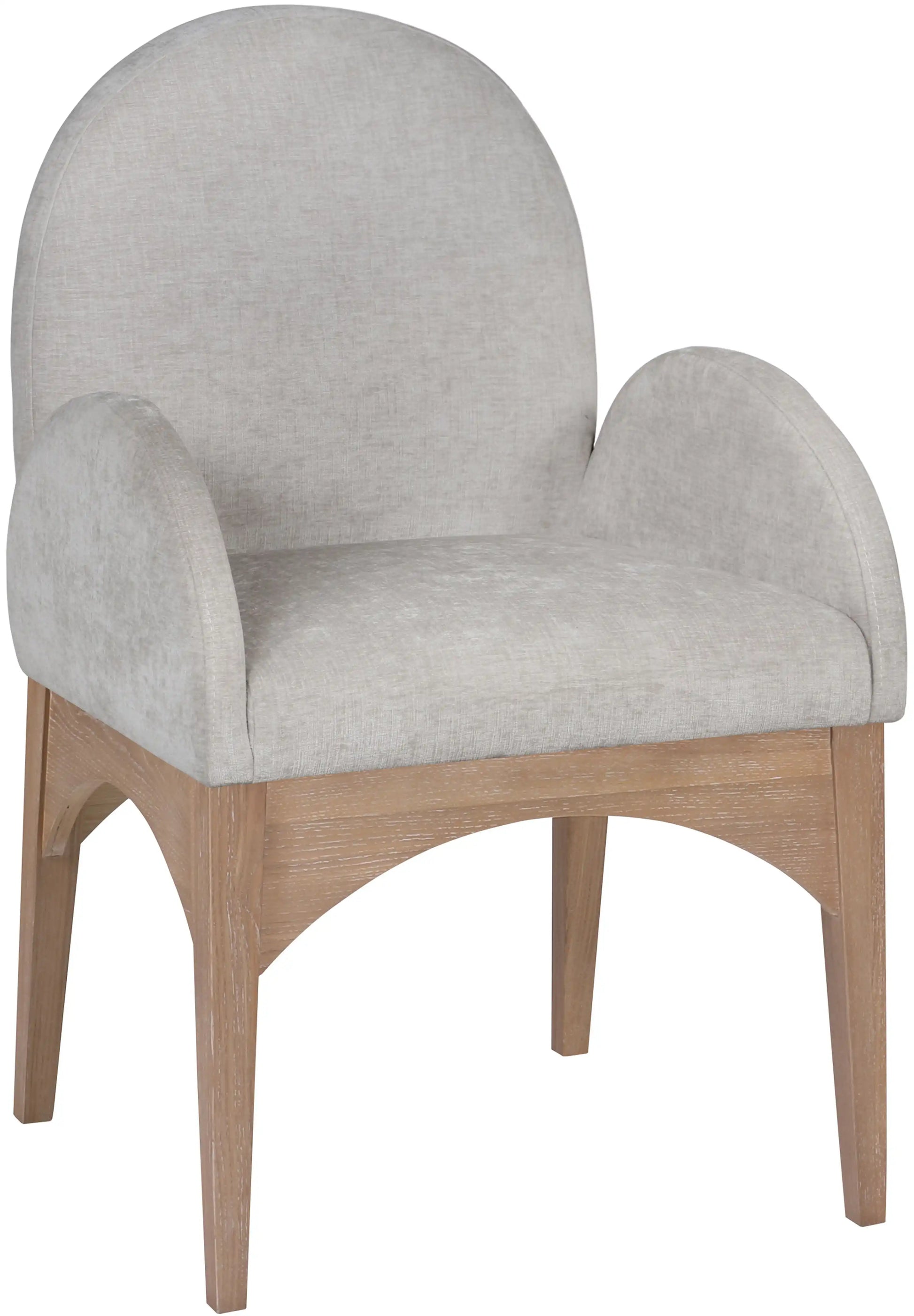 Waldorf - Chenille Dining Arm Chair With Natural Legs - Best Buy Furniture