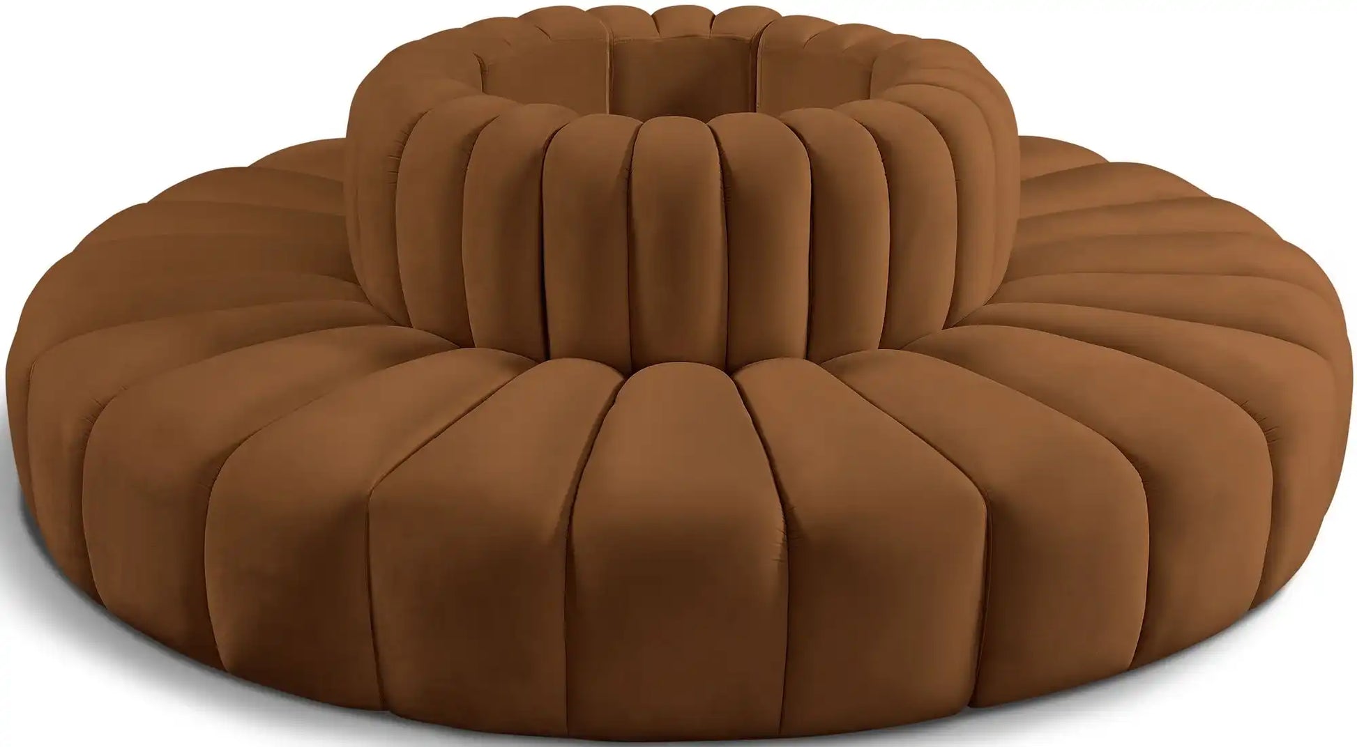 Arc - Velvet 8 Piece Round Modular Sofa - Saddle - Best Buy Furniture
