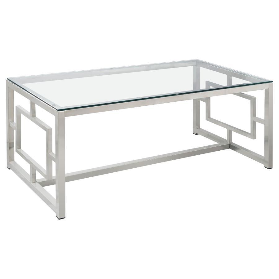 Merced - Glass Top Metal Table - Best Buy Furniture