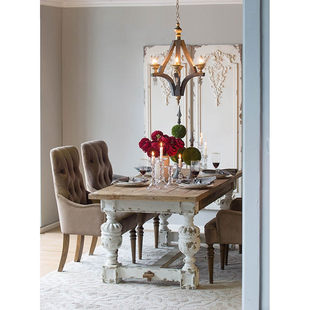 Alcott - Dining Table - Brown / Antique White - Best Buy Furniture