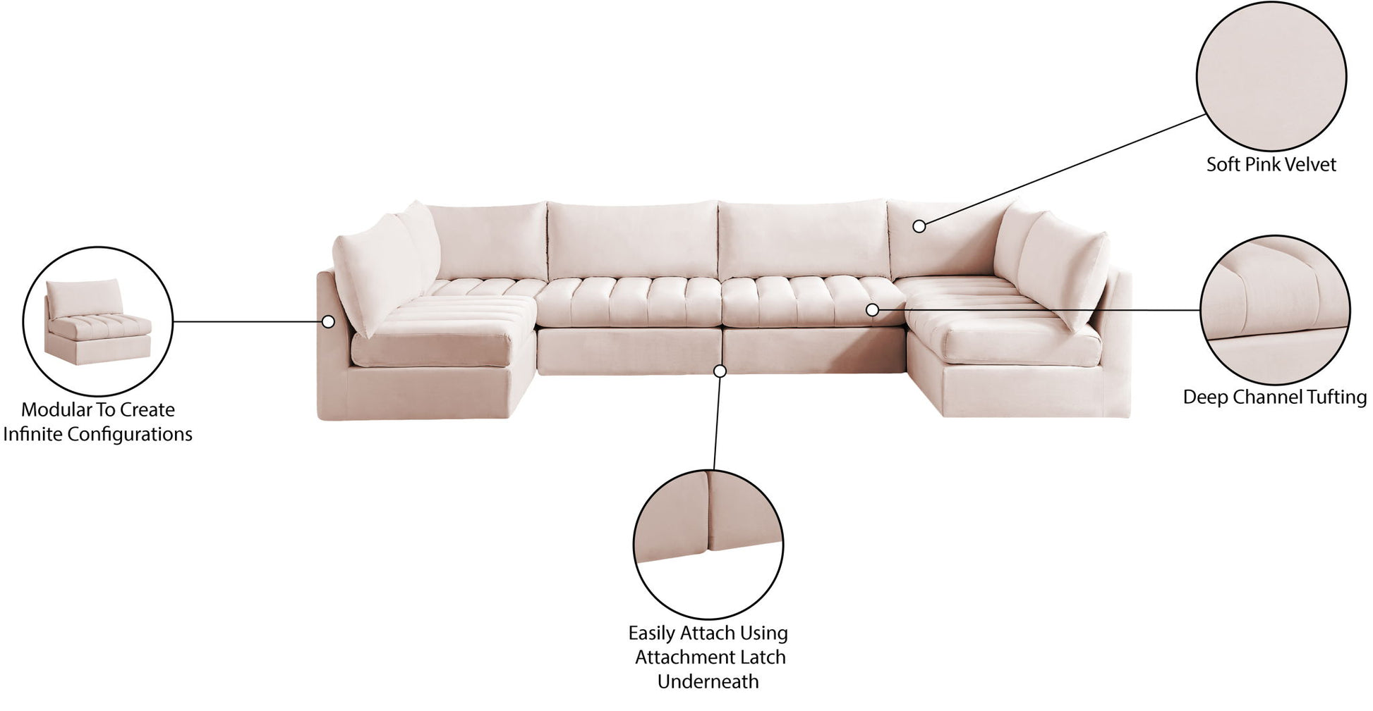 Jacob - Modular U-Shaped Sectional 6 Piece - Best Buy Furniture