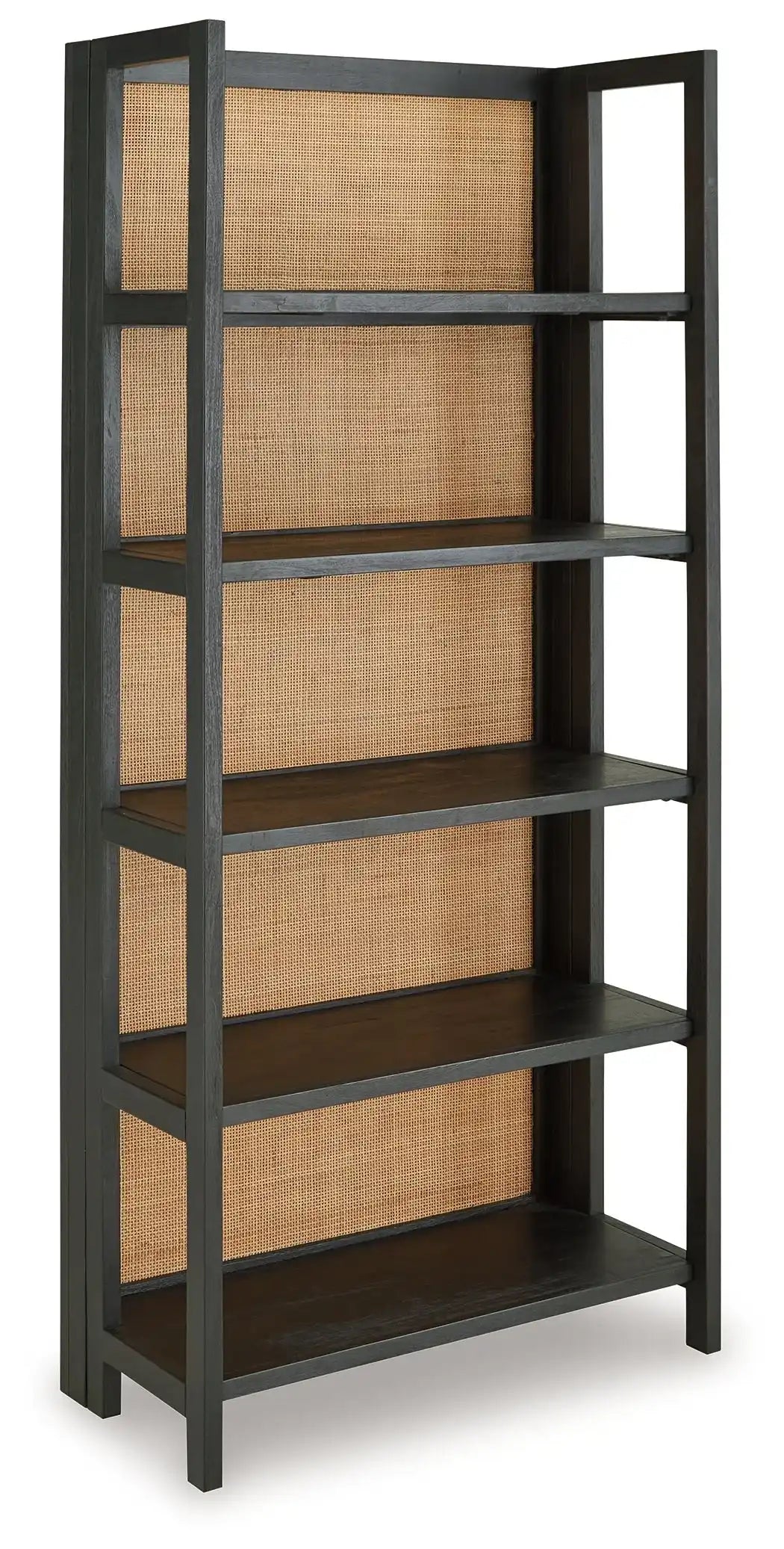 Abyard - Bookcase - Black / Natural - Best Buy Furniture