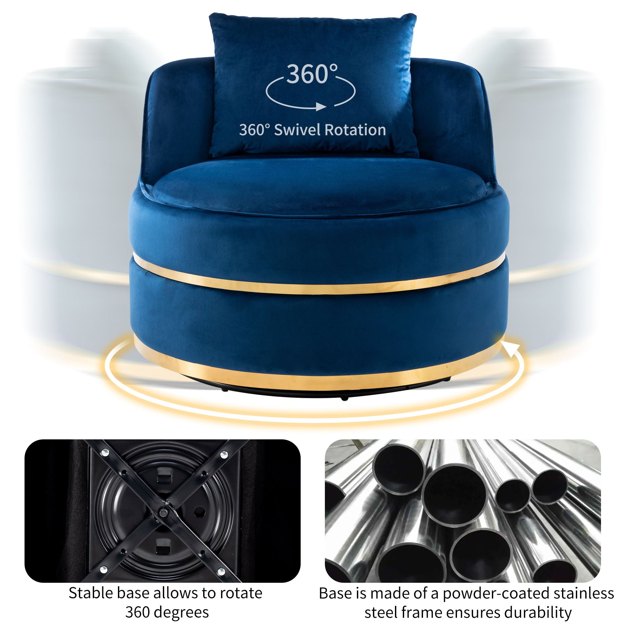 360 Degree Swivel Over Sized Upholstered Barrel Chair - Best Buy Furniture