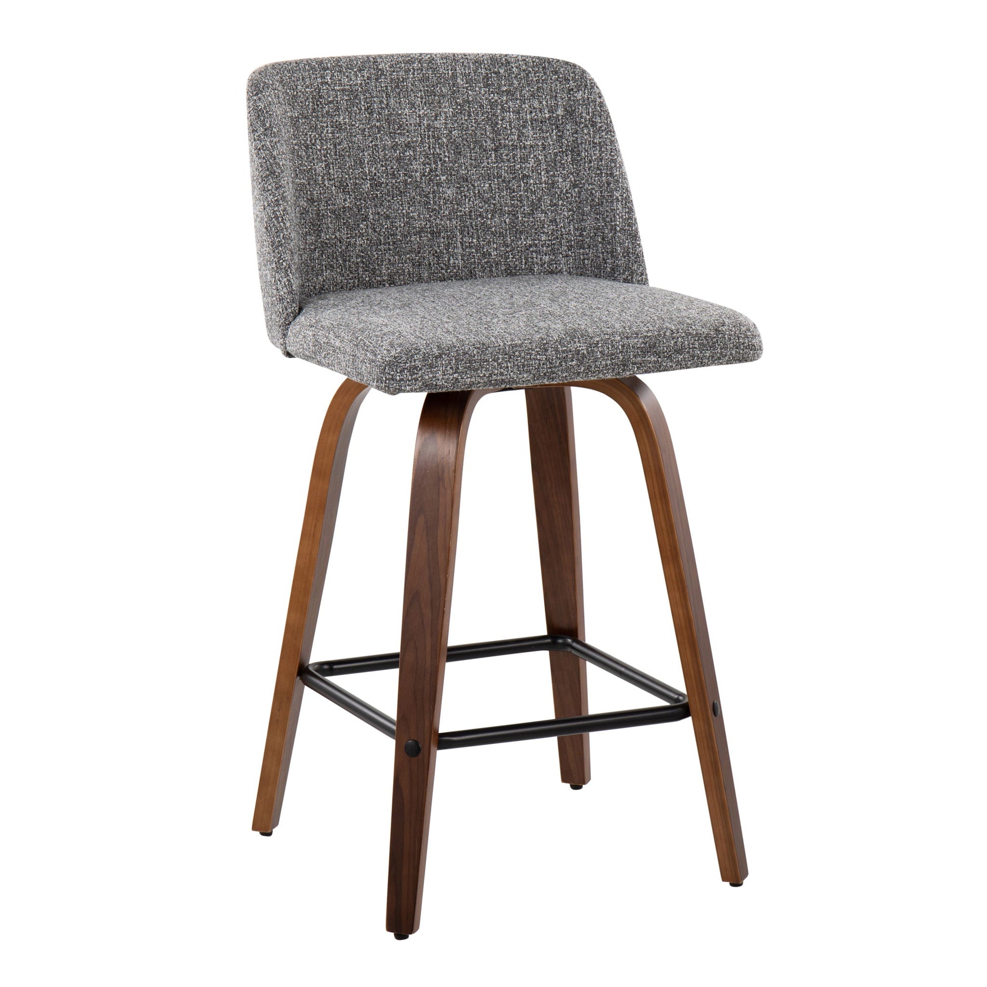 Toriano - Mid Century Modern Fixed Height Counter Stool & Square Footrest (Set of 2) - Best Buy Furniture