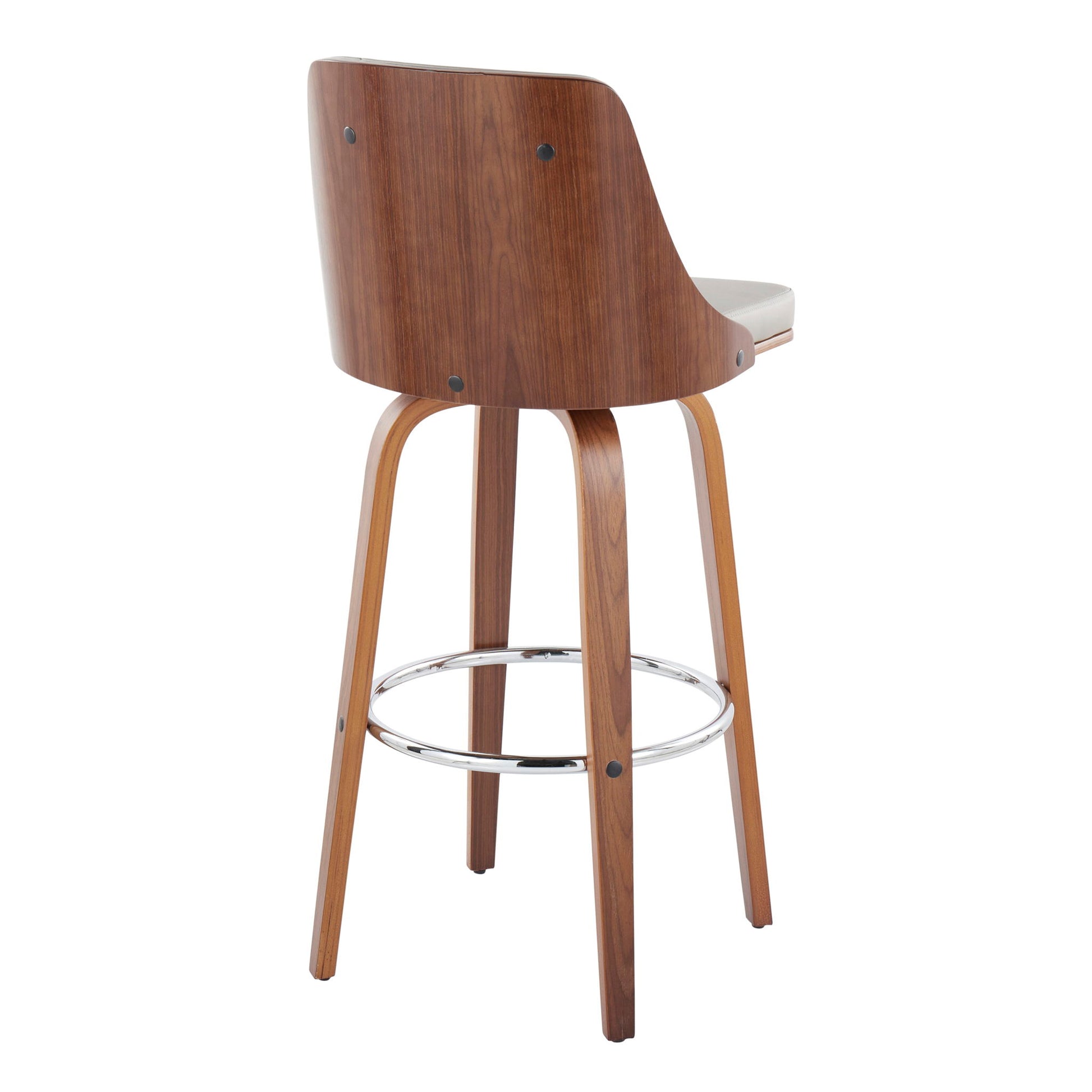 Gianna - Mid Century Modern Fixed Height Barstool With Swivel With Round Footrest (Set of 2) - Best Buy Furniture