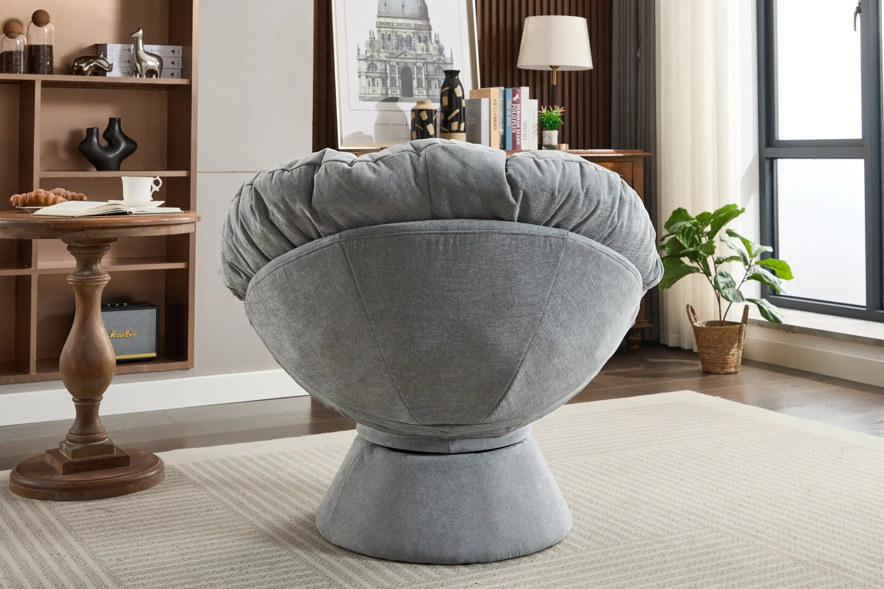 Papasan Oversized Swivel Accent Chair 360 Swivel Barrel Chair - Best Buy Furniture