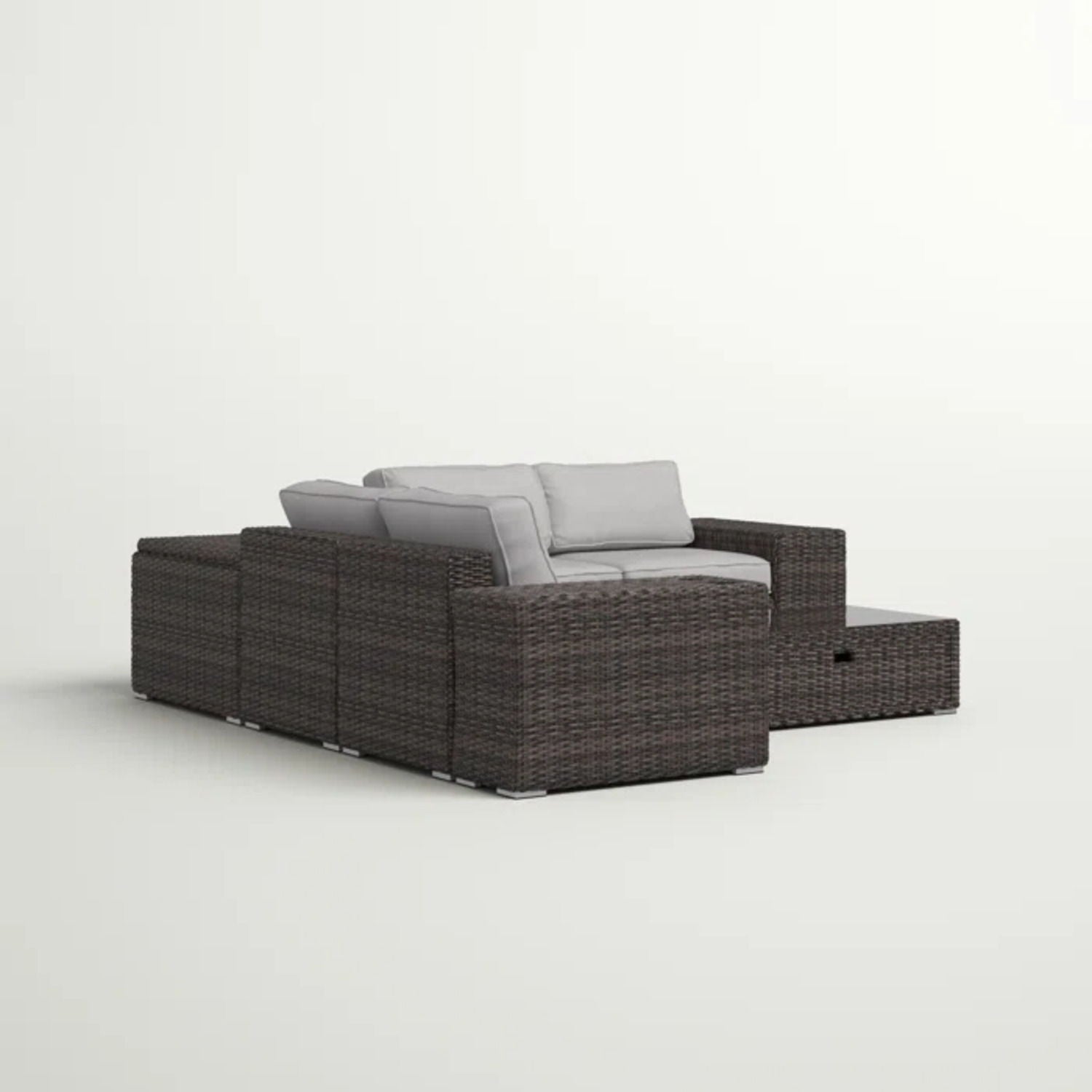 Modern Patio Rattan Sectional Set With Cushions - Best Buy Furniture