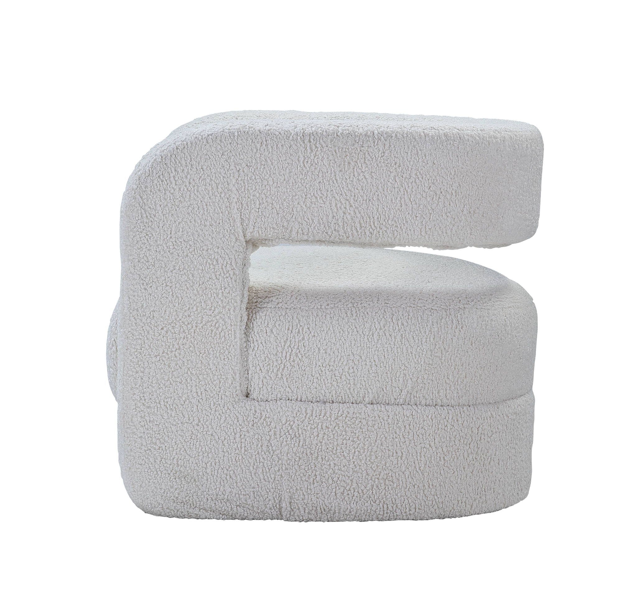 Yitua - Teddy Sherpa Accent Chair - White - Best Buy Furniture