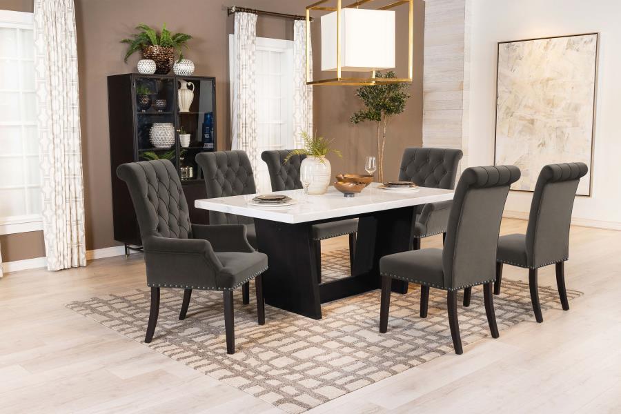 Osborne - Marble Top Dining Table - Rustic Espresso - Best Buy Furniture