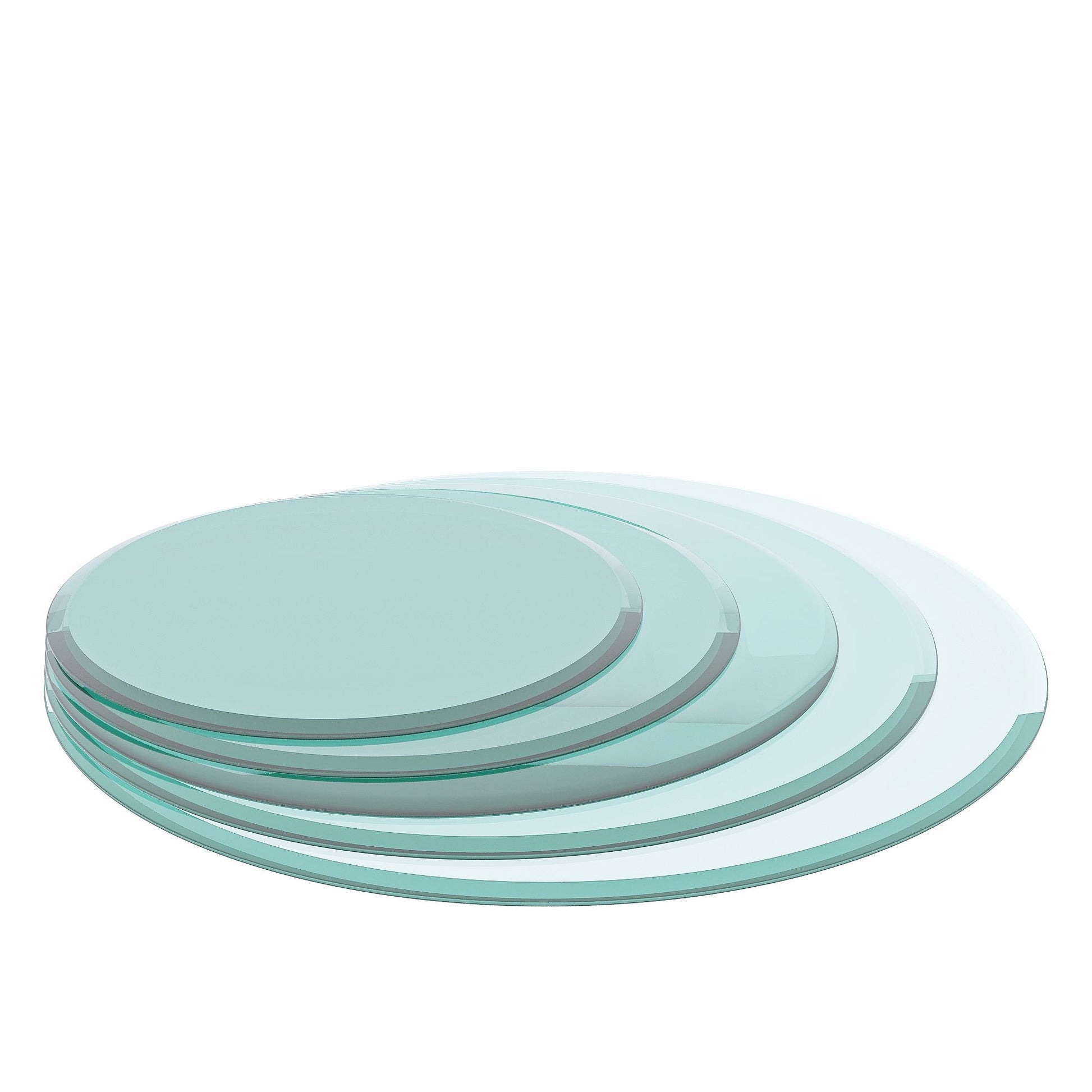 28" Round Tempered Glass Table Top Clear Glass Thick Beveled Polished Edge - Best Buy Furniture