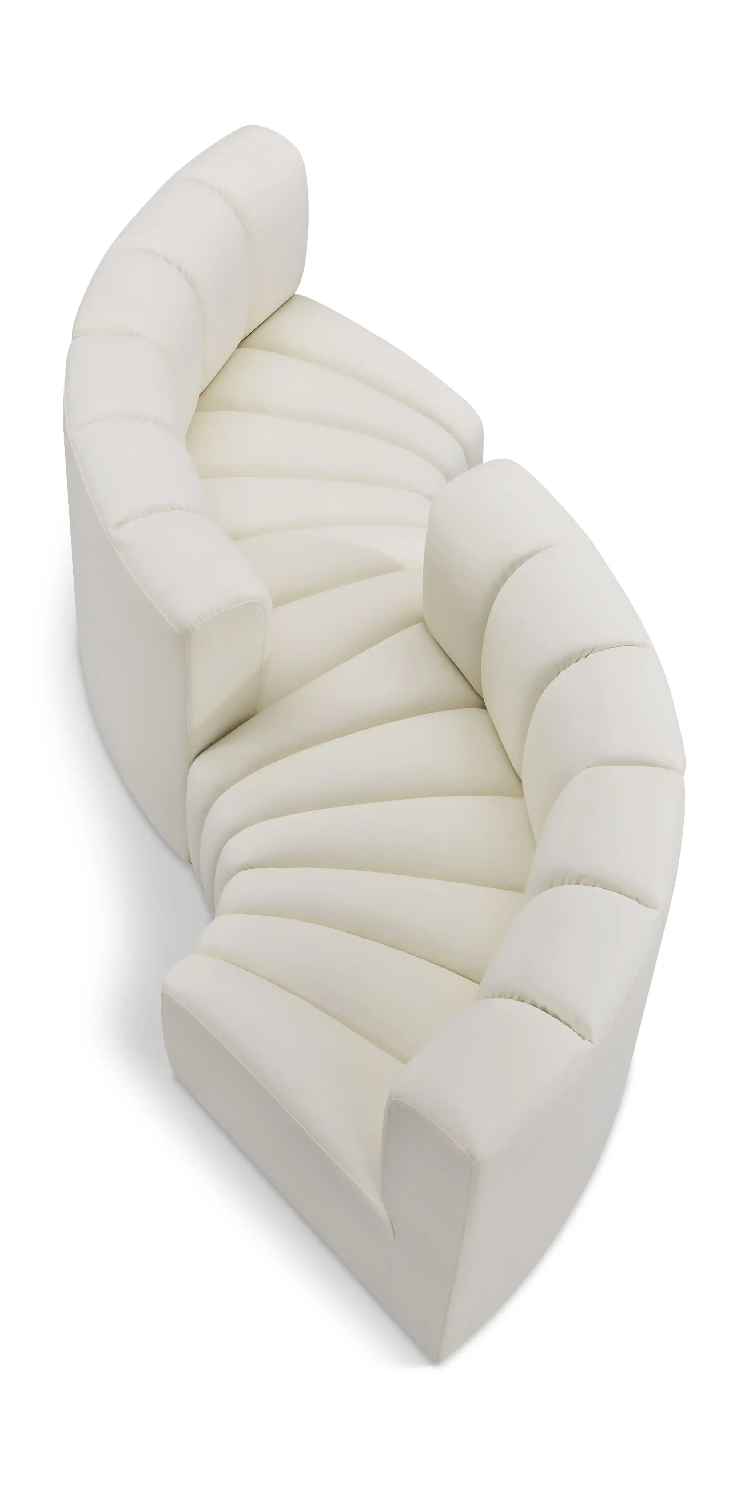 Arc - Faux Leather 4 Piece Curved Modular Sofa - Best Buy Furniture