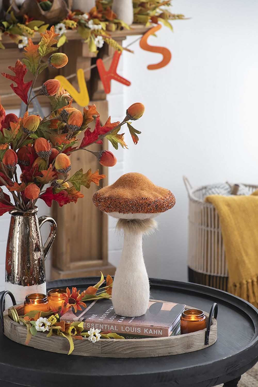 Mushroom Holiday Ornament, For Harvest Festival Fall Festival & Thanksgiving Table Decorations (Set of 2) - Beige / Orange - Best Buy Furniture