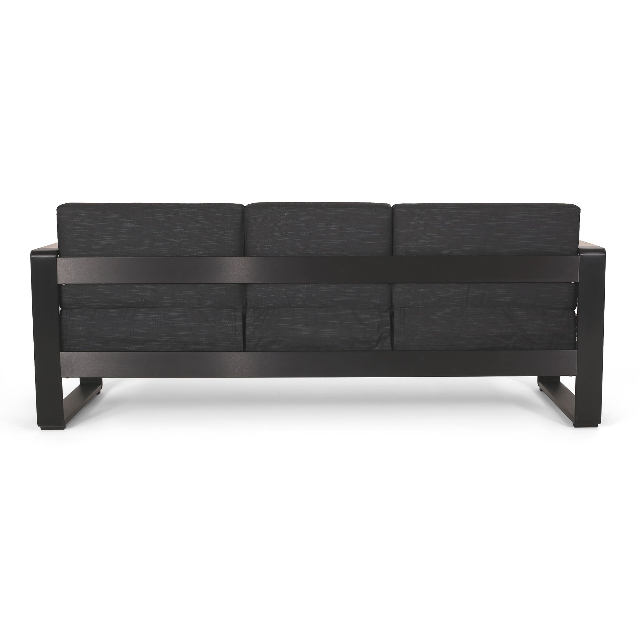 Giovanna - 3 Seater Sofa With Aluminum Frame And Water Repellence Cushions - Black - Best Buy Furniture