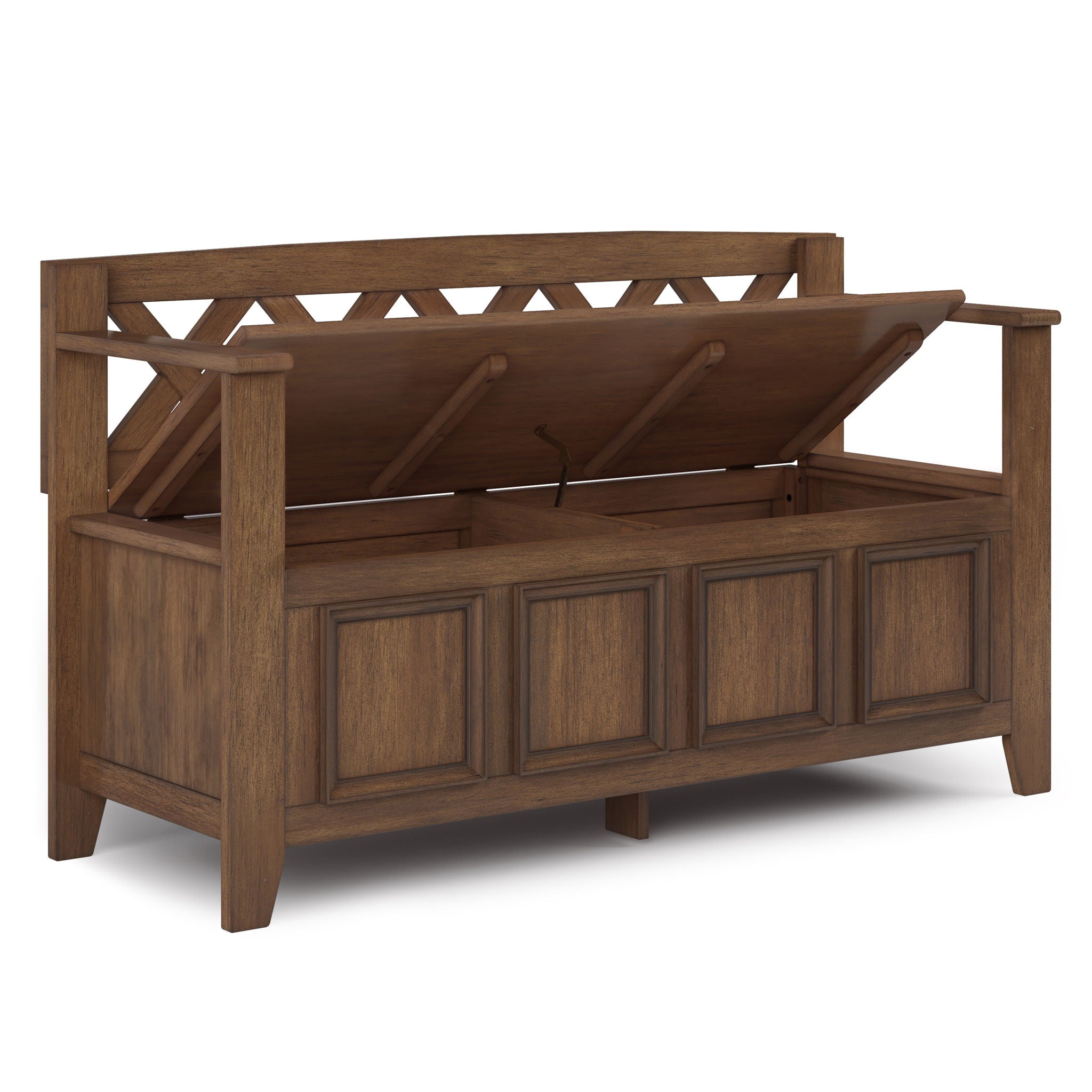 Amherst - Entryway Storage Bench - Rustic Natural Aged Brown - Best Buy Furniture