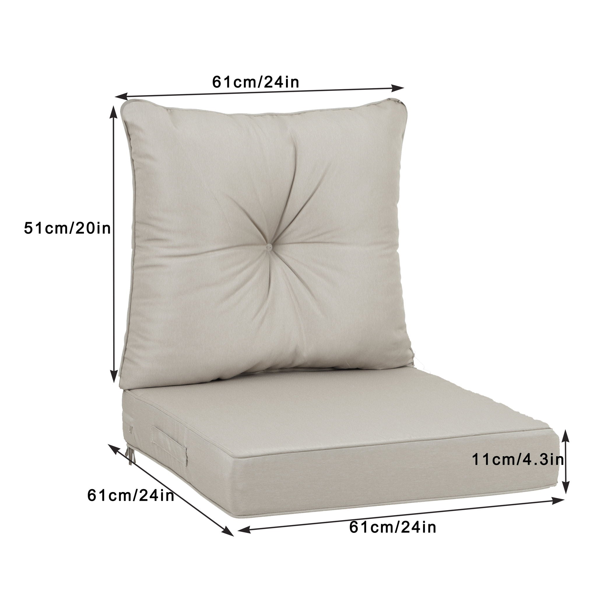 Outdoor Deep Seat Cushions For Patio Furniture Waterproof Set - Beige - Best Buy Furniture