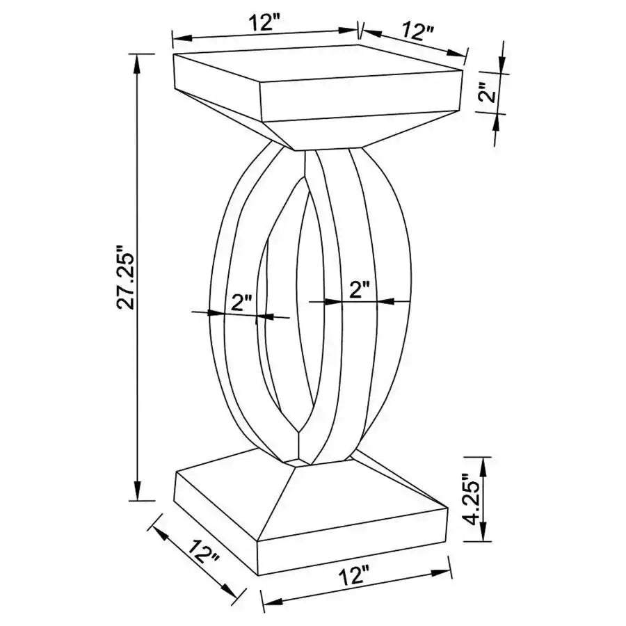 Amalia - Square Mirrored Acrylic Crystal Side End Table - Silver - Best Buy Furniture