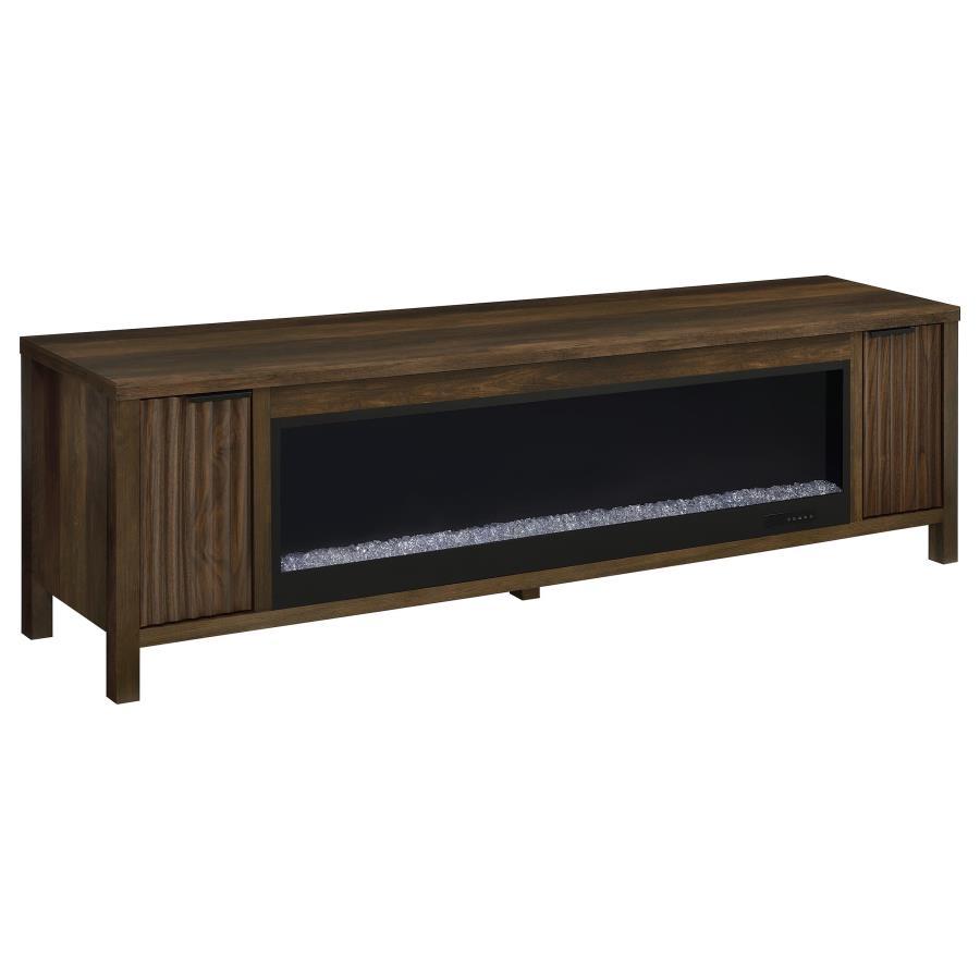 Carey - 79" TV Stand Fireplace Media Console - Dark Pine - Best Buy Furniture