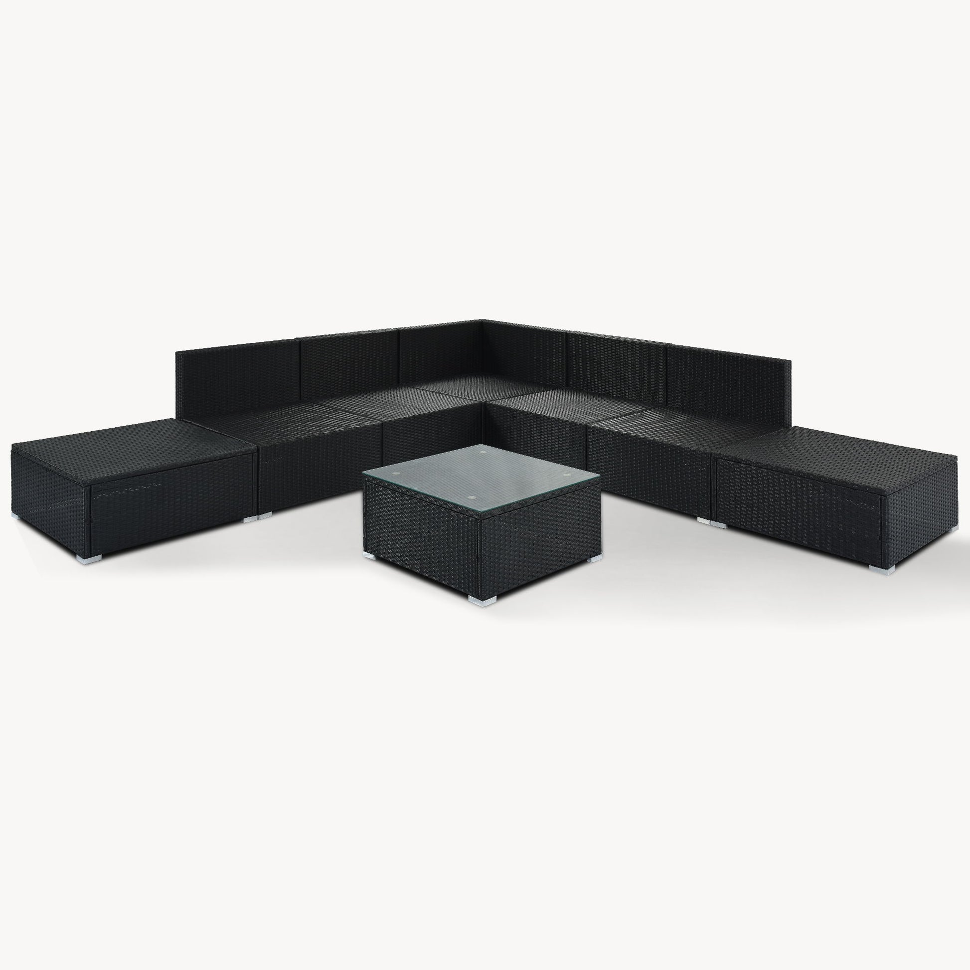 8 Pieces Outdoor Patio Furniture Conversation Wicker Sofa Set - Best Buy Furniture