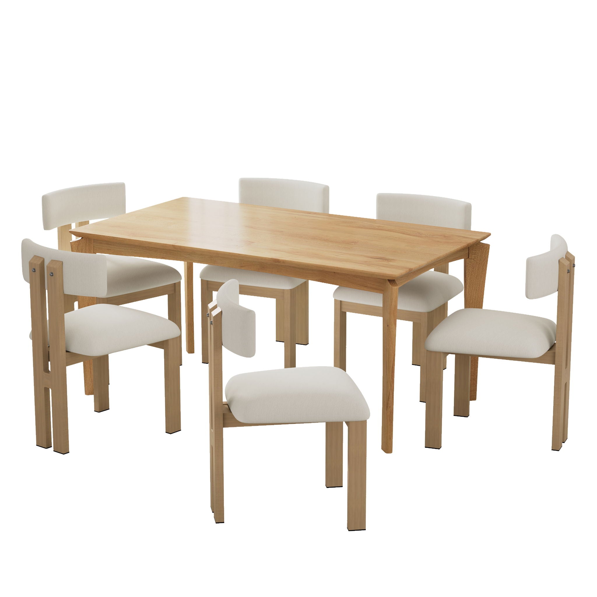 7 Piece Dining Set With Upholstered Armless Chairs And Table - Best Buy Furniture