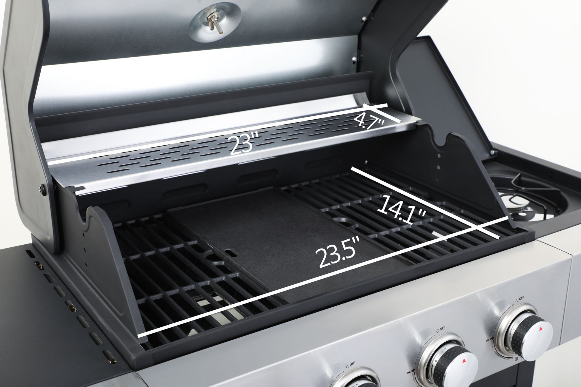 4 Burner Propane Gas Bbq Grill With Side Burner, 46790Btu Output With Enameed Cast Iron Cooking Grids For Outdoor Barbecue, Stainless Steel - Black / Silver - Best Buy Furniture