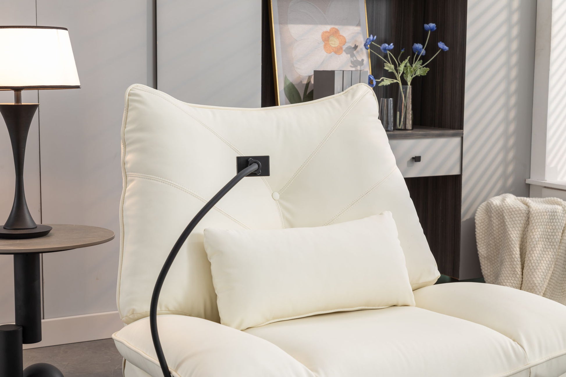 270 Swivel Glider Recliner Chair, Power Recliner Rocking Chair, USB Port Charge For Nursery Chair With Atmosphere Lamp For Living Room Bedroom Apartment - Best Buy Furniture