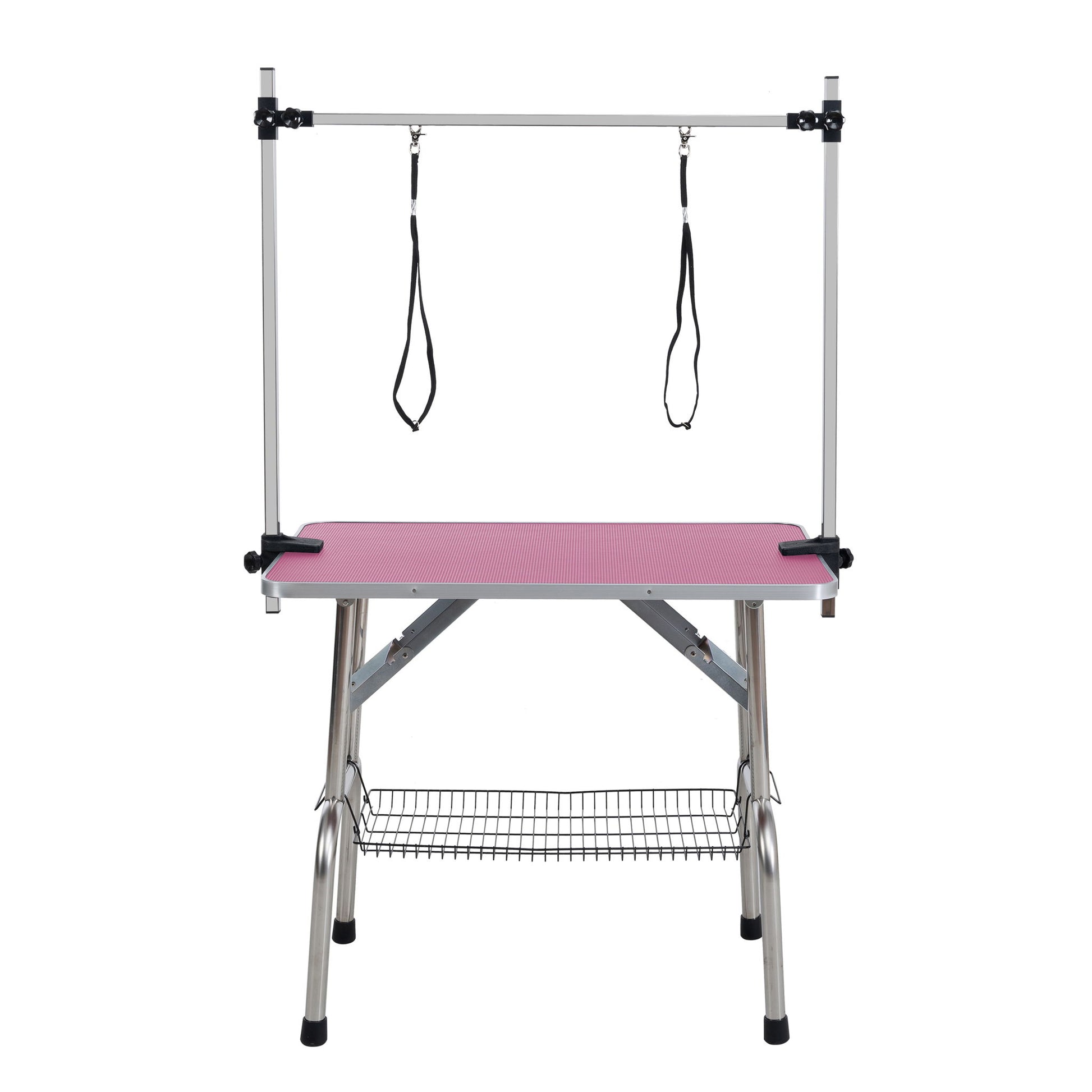 Folding Dog Pet Grooming Table Stainless Steel Frame Rubber Mat On Board With Adjustable Arm And Clamps Pet Dog Cat Grooming Table - Best Buy Furniture