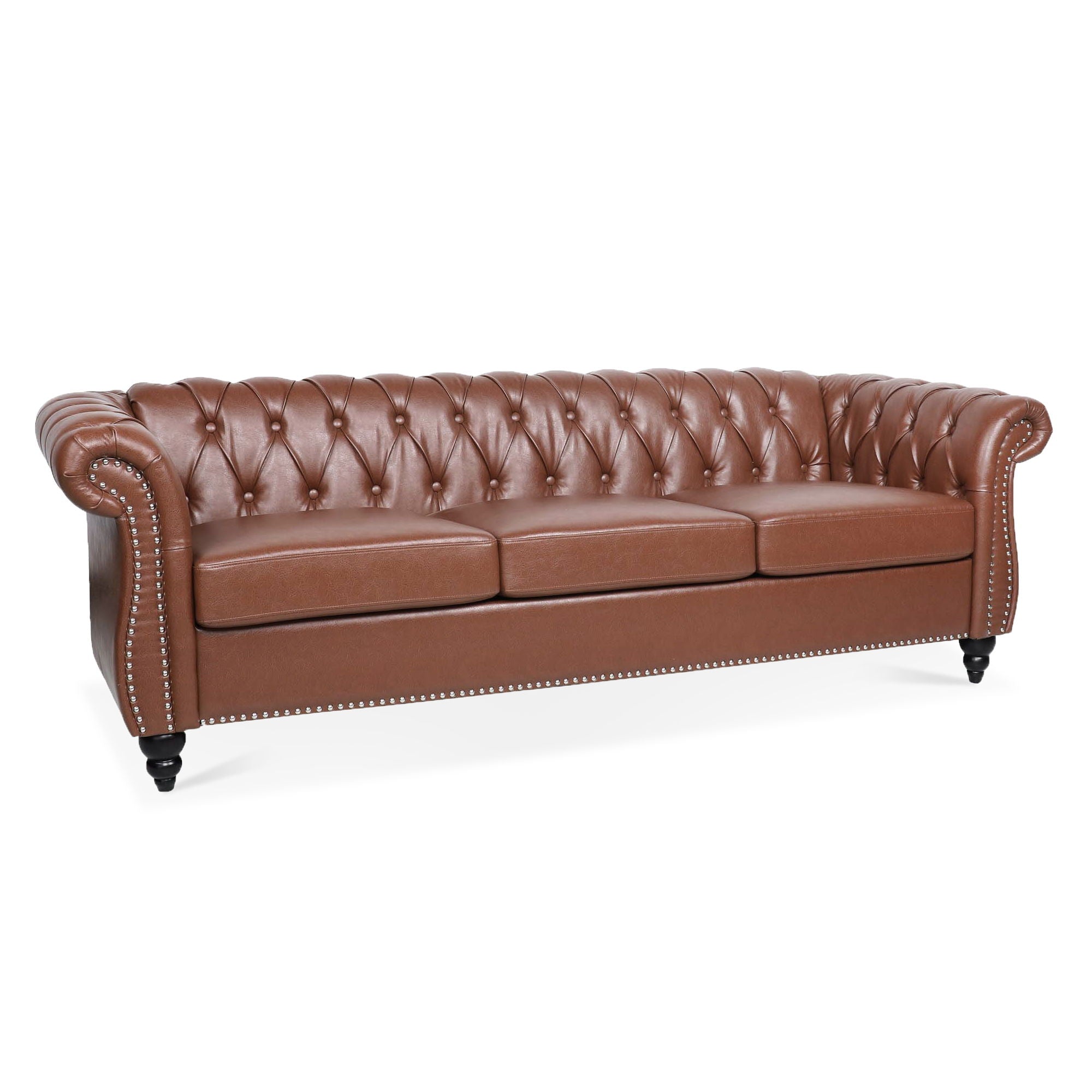 Rolled Arm Chesterfield 3 Seater Sofa - Best Buy Furniture