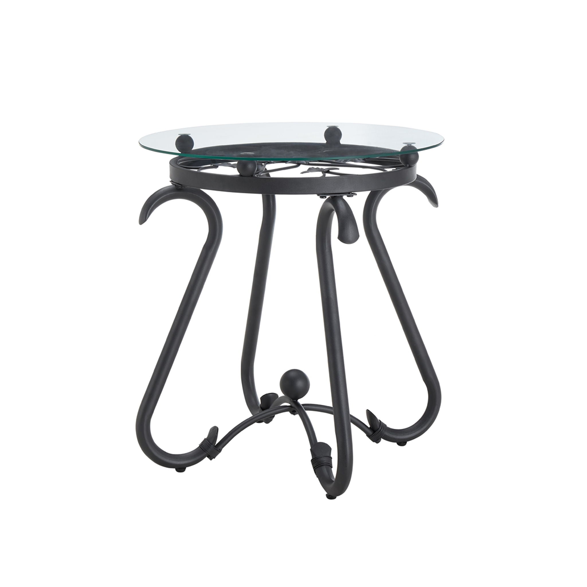 2 Piece Tempered Glass Surface Coffee Table Set, Decor Coffee Table Round End Side Table With Sturdy Construction For Living Room (Rustic) - Black - Best Buy Furniture