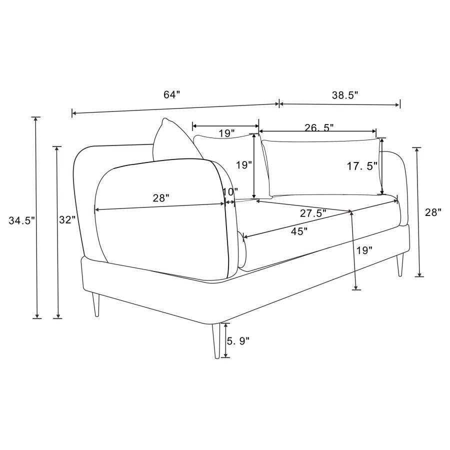 Jade - Chenille Upholstered Modern Track Arm Loveseat - Best Buy Furniture