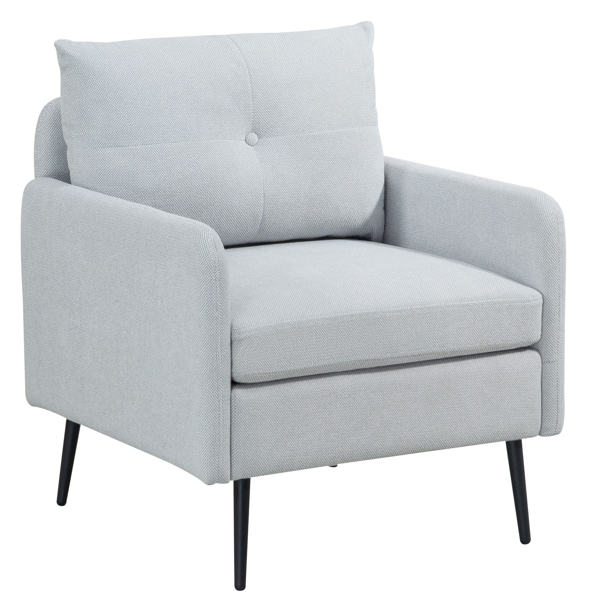 Contemporary Accent Chair With Metal Legs, Comfy Chenille Fabric Armchair - Best Buy Furniture