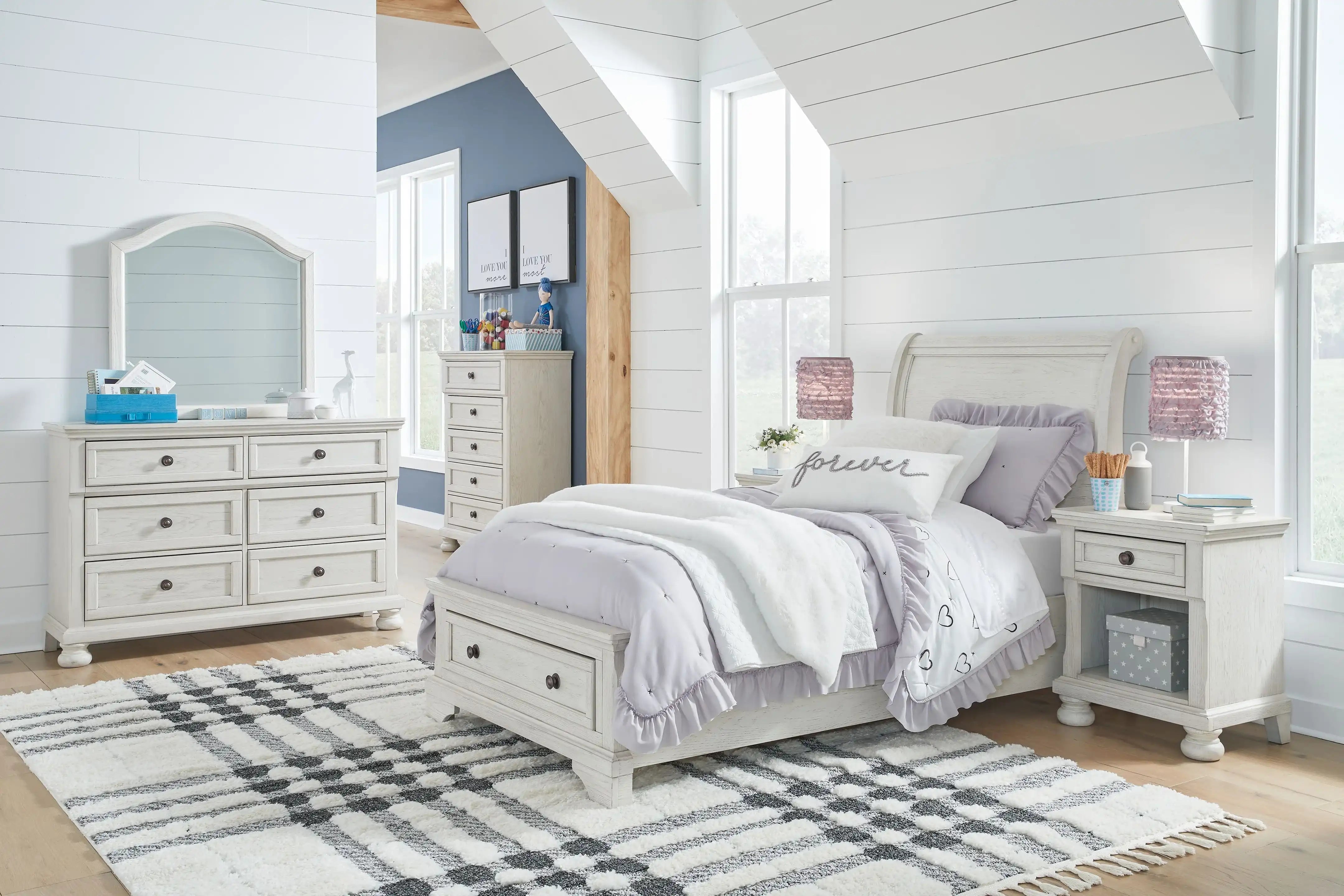 Robbinsdale - Youth Sleigh Storage Bedroom Set - Best Buy Furniture