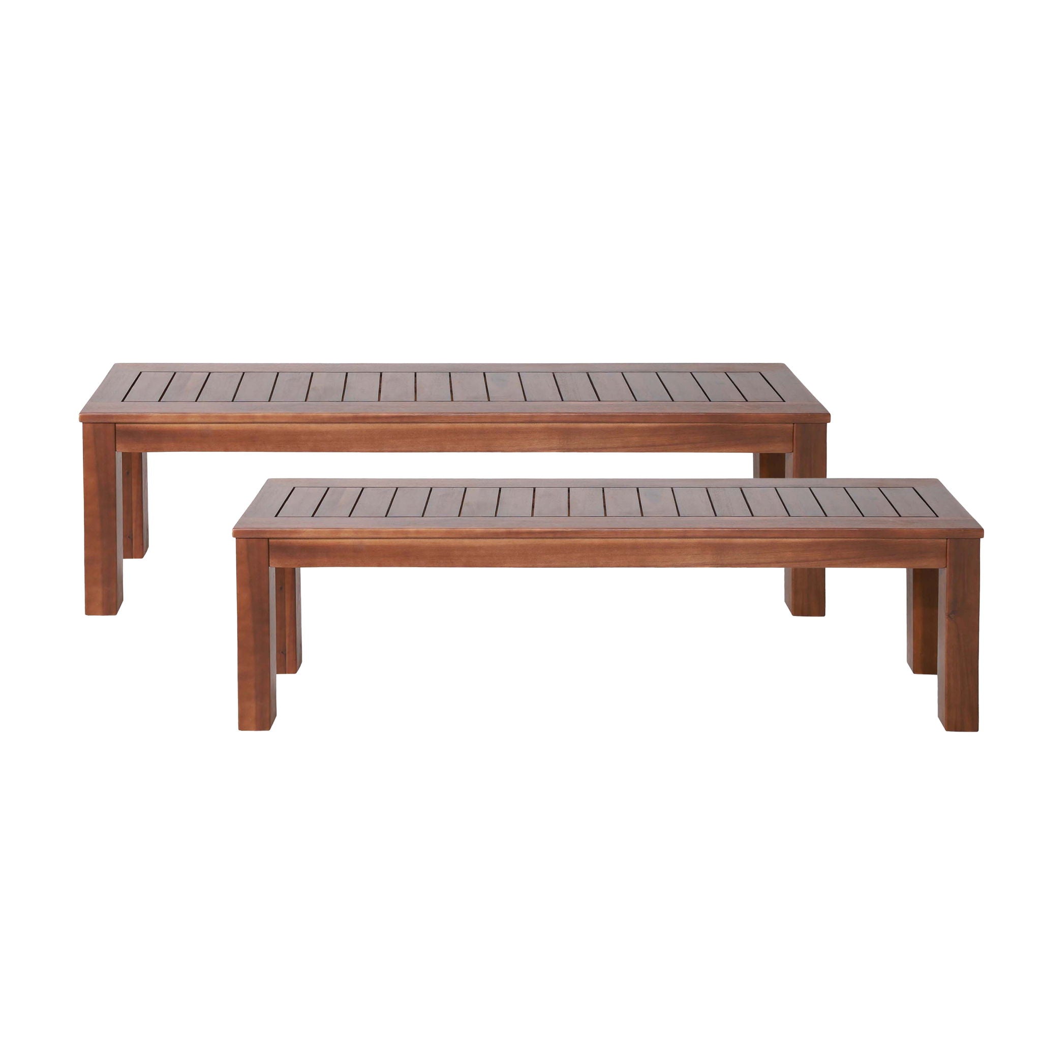 Acacia Wood Outdoor Bench With Beautiful Slat Paneling - Dark Brown - Best Buy Furniture