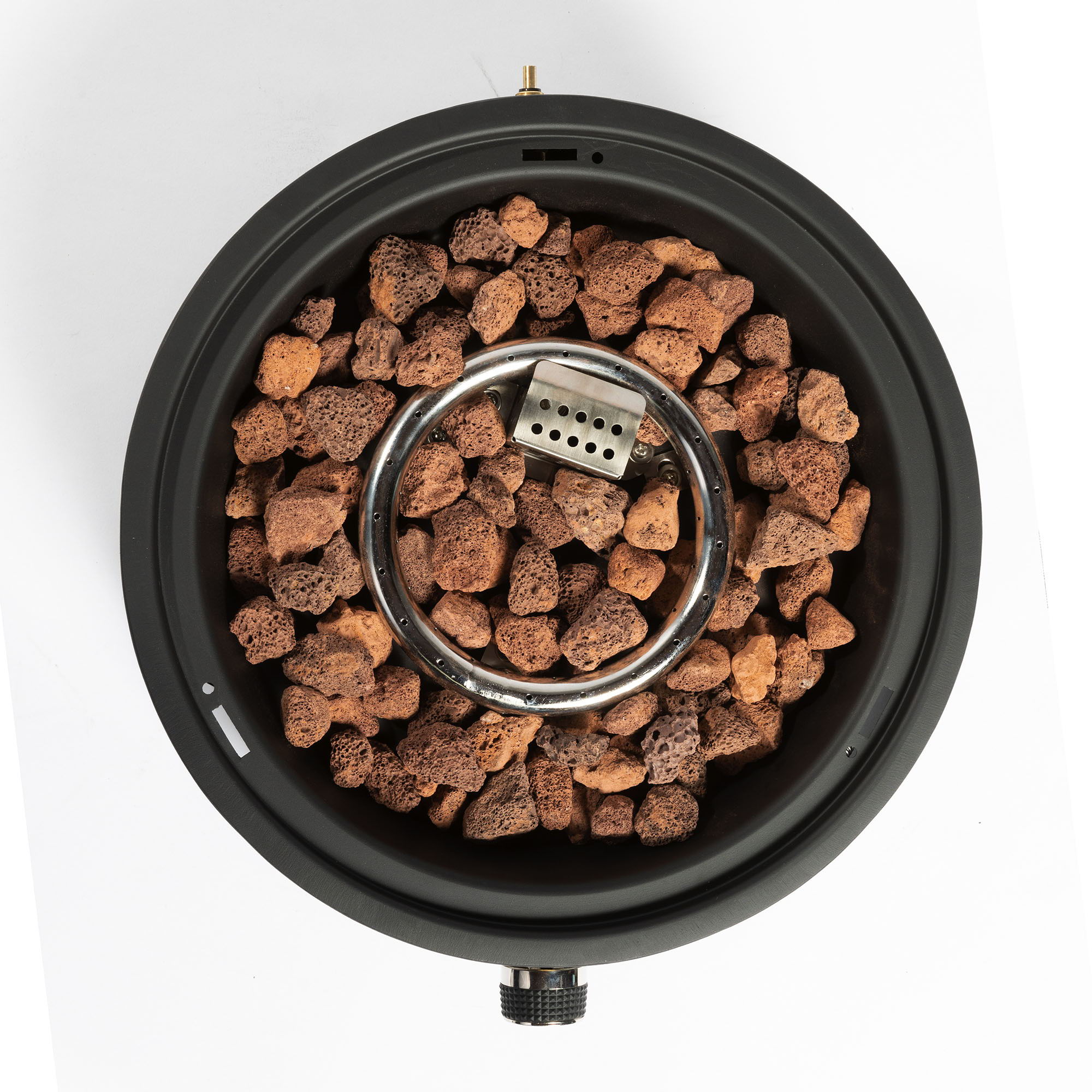 15" Propane Tabletop Gas Fire, 40000 Btu Round Steel Fire Pit For Outdoor Living Room Garden Balcony - Black - Best Buy Furniture